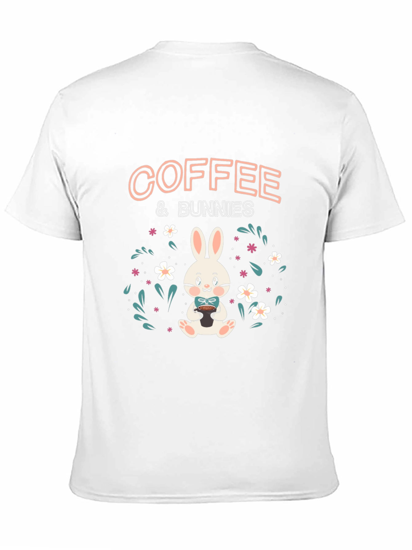 Coffee & Bunnies Black Graphic T-Shirt