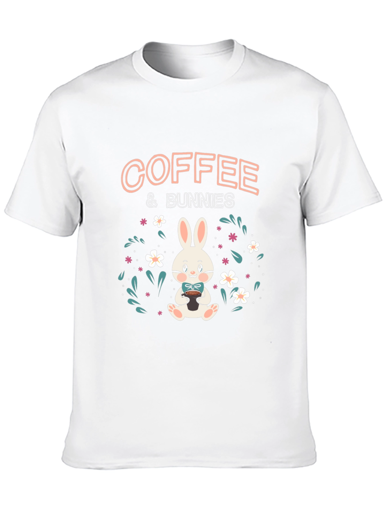 Coffee & Bunnies Black Graphic T-Shirt