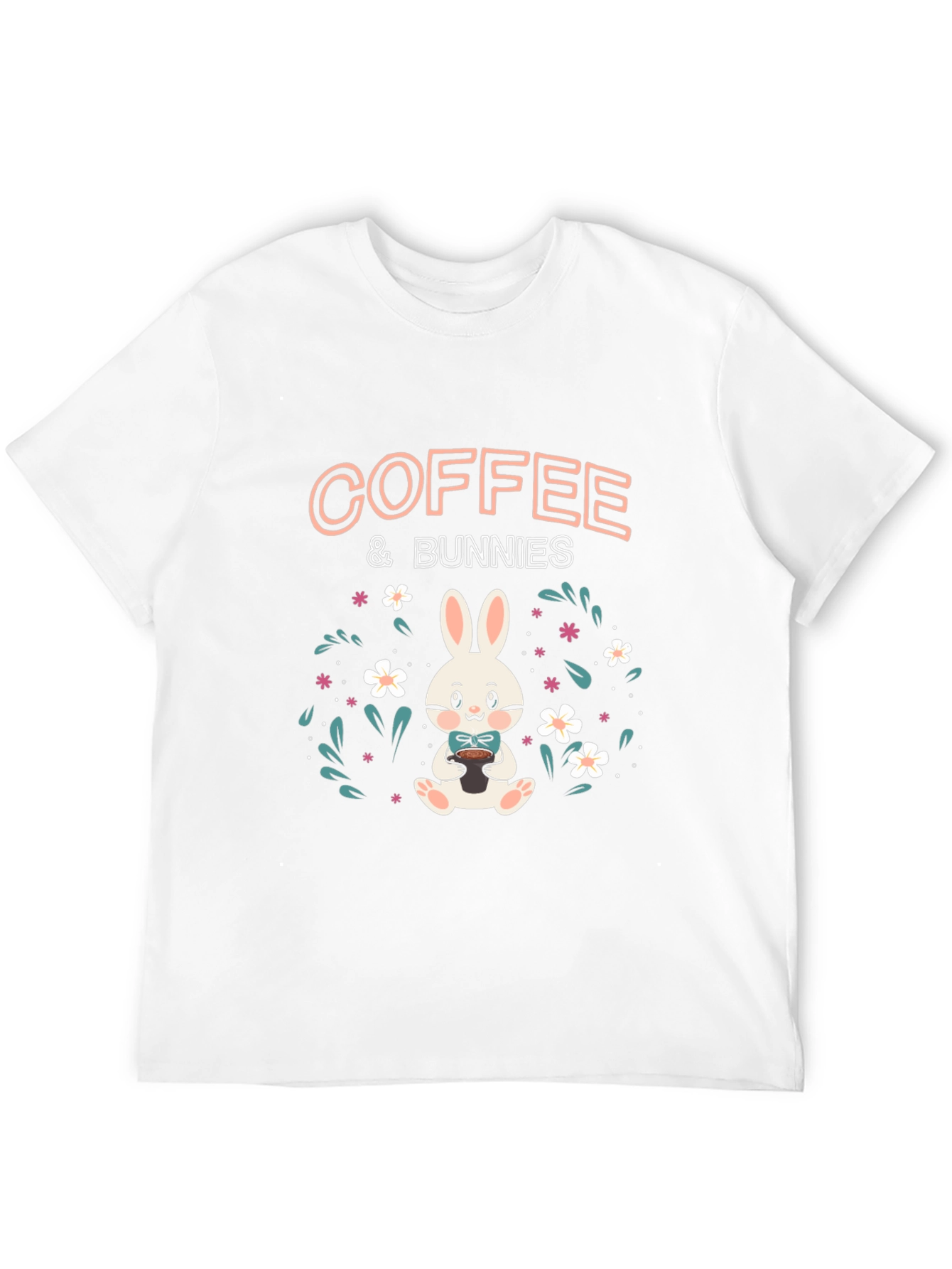 Coffee & Bunnies Black Graphic T-Shirt