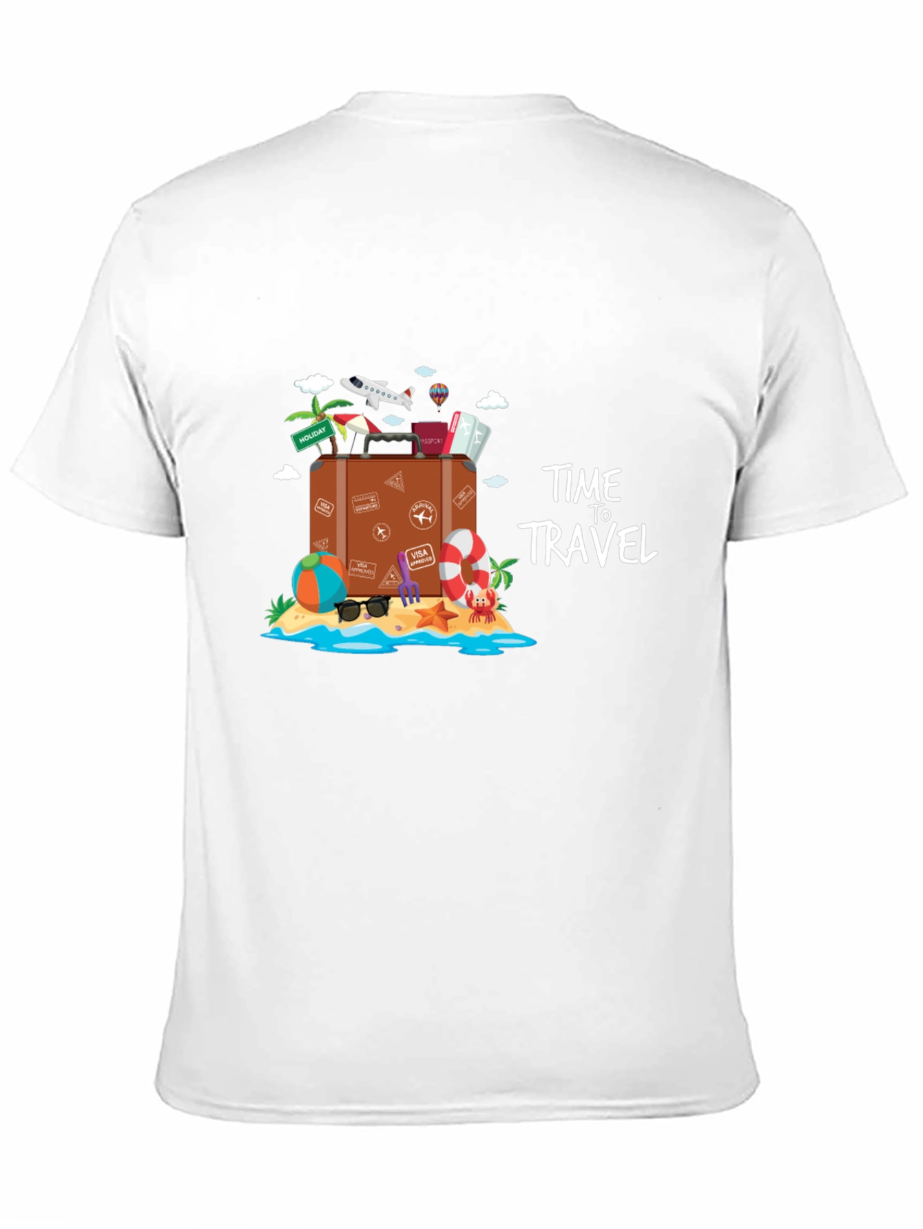Time to Travel Graphic Tee - Black Cotton T-Shirt