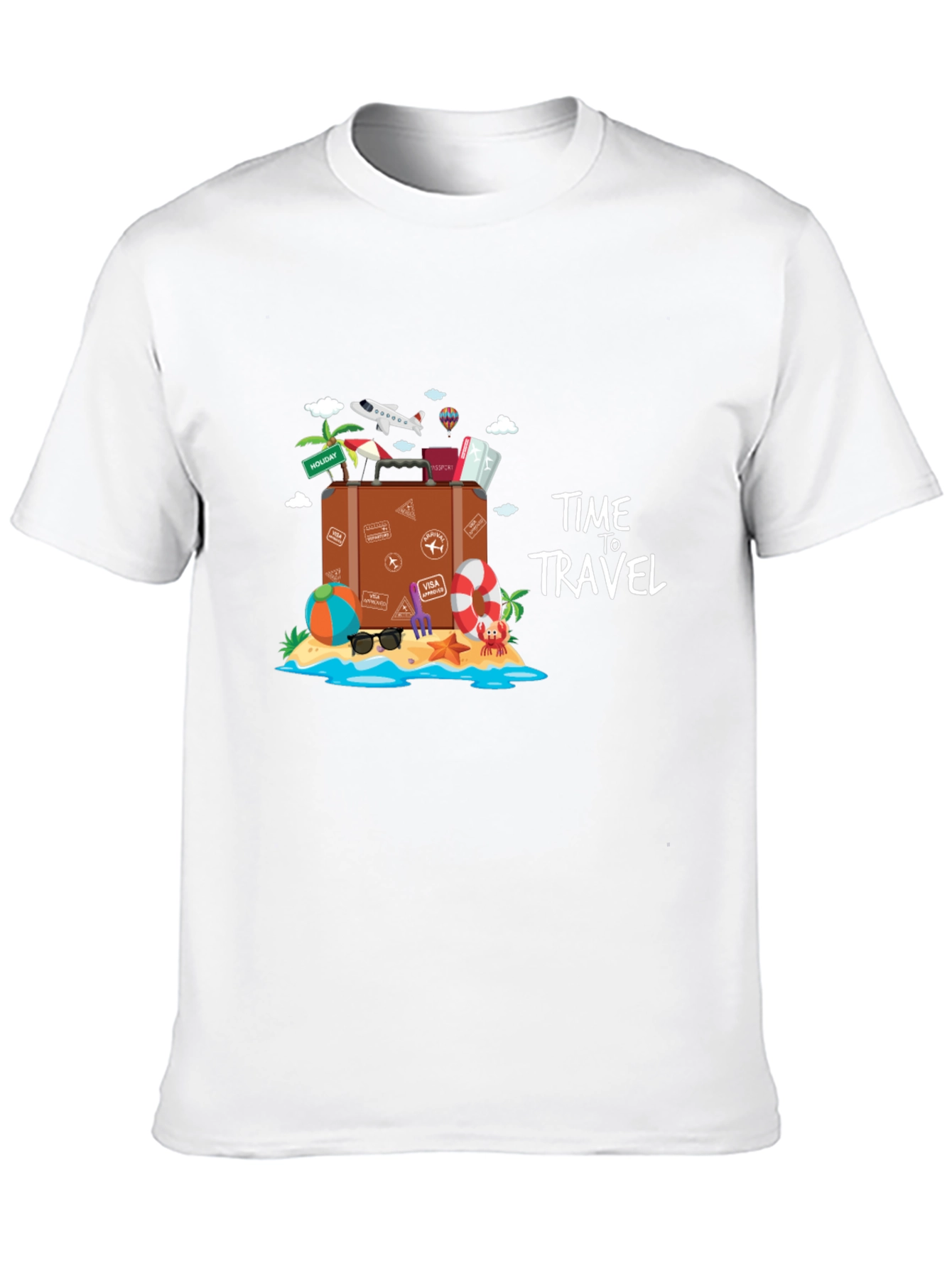 Time to Travel Graphic Tee - Black Cotton T-Shirt