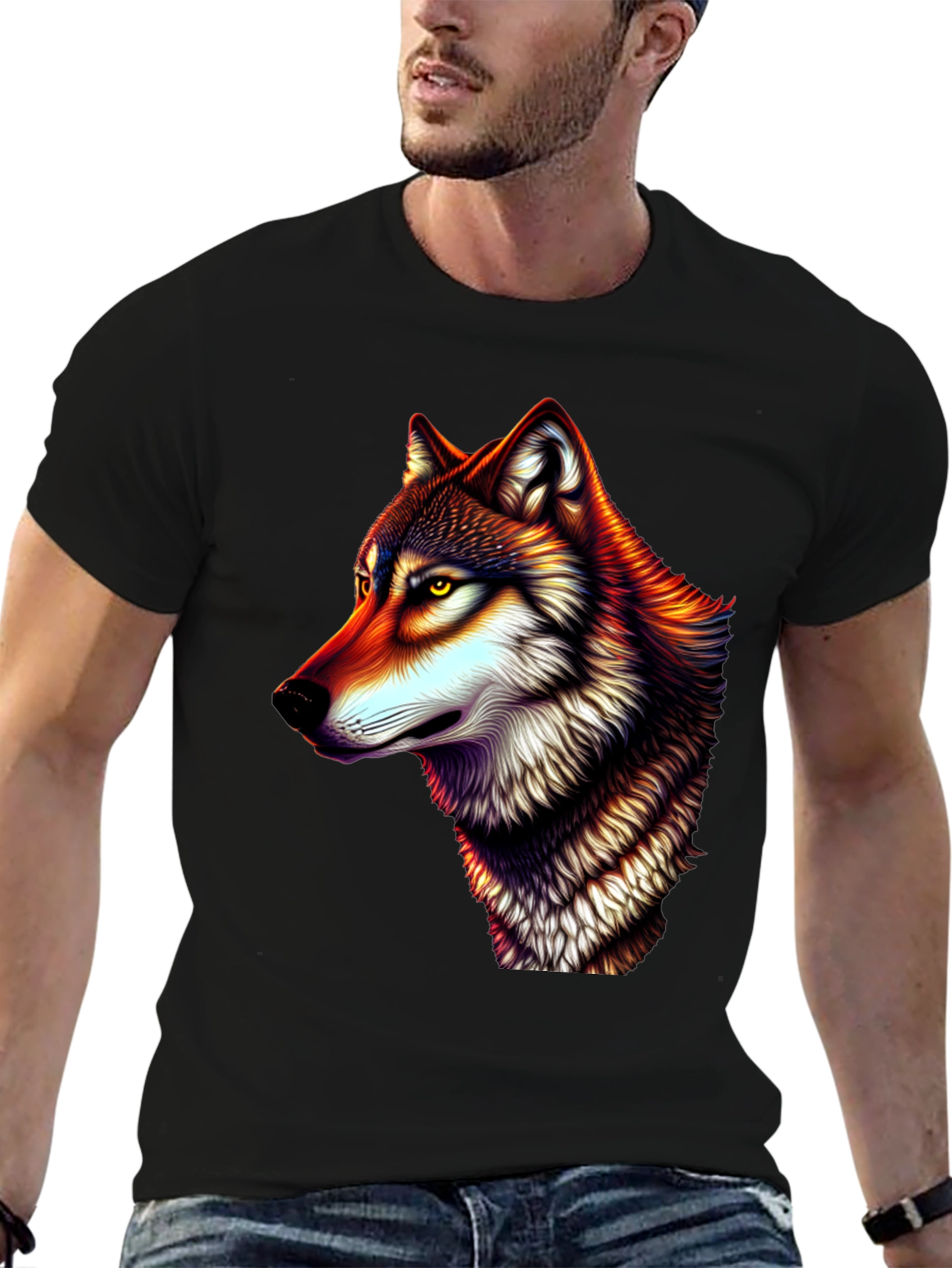 Wolf Graphic Tee - Mens Black T-Shirt
