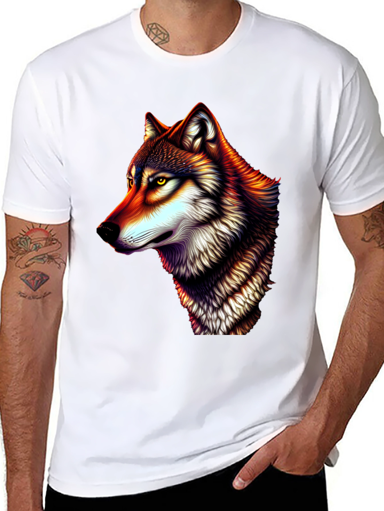 Wolf Graphic Tee - Mens Black T-Shirt