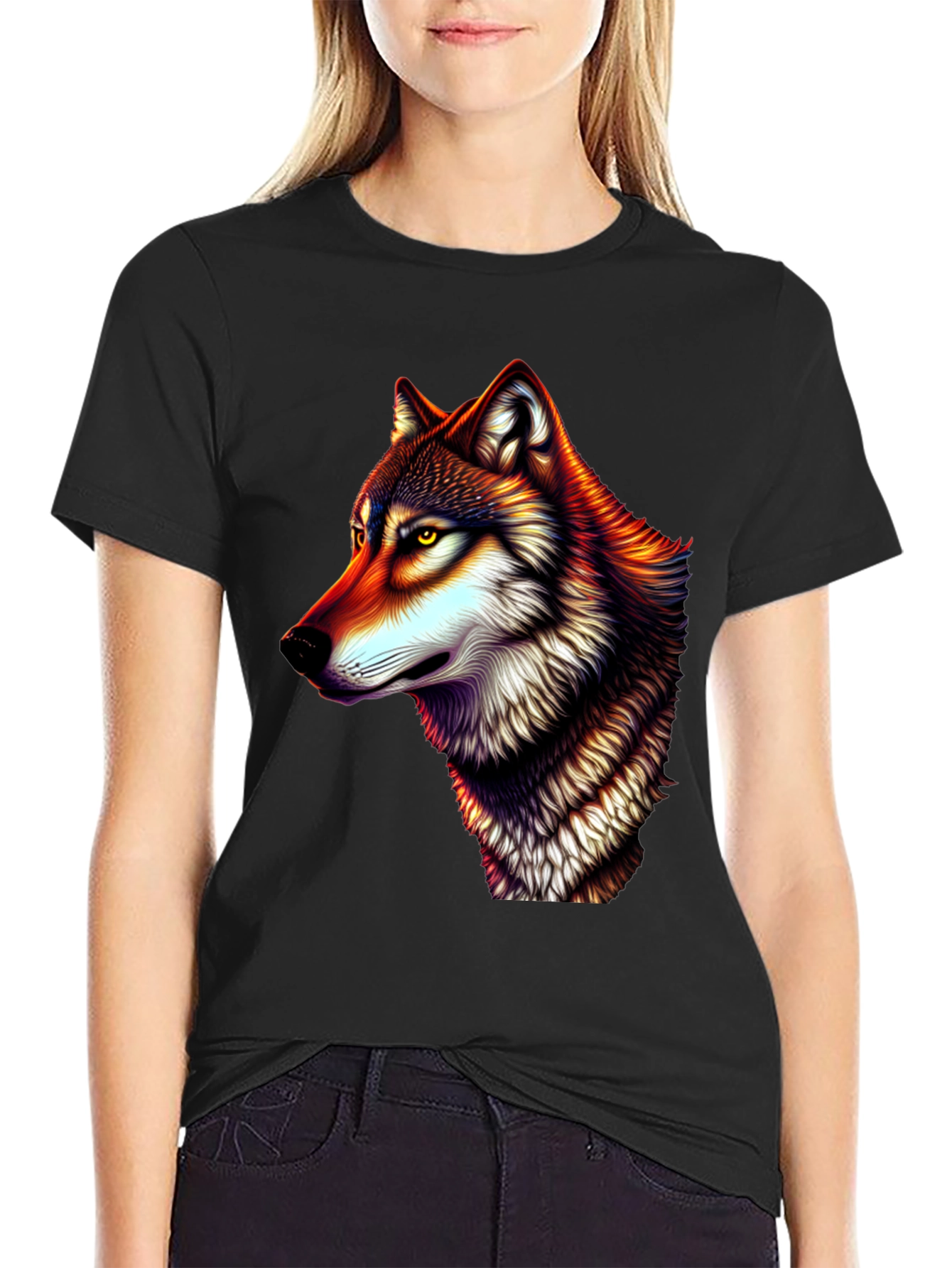 Wolf Graphic Tee - Mens Black T-Shirt