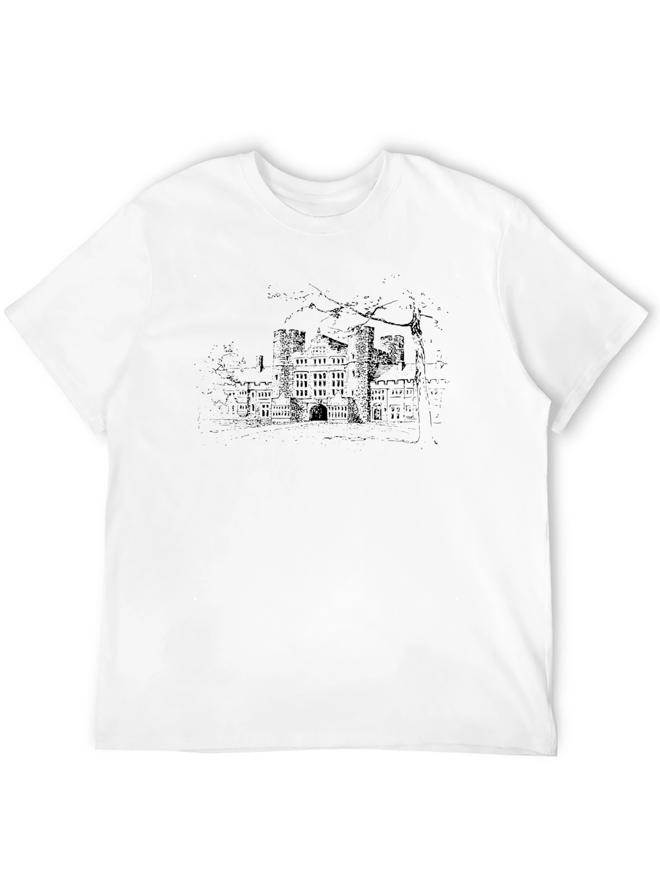 Castle Graphic Print Black T-Shirt
