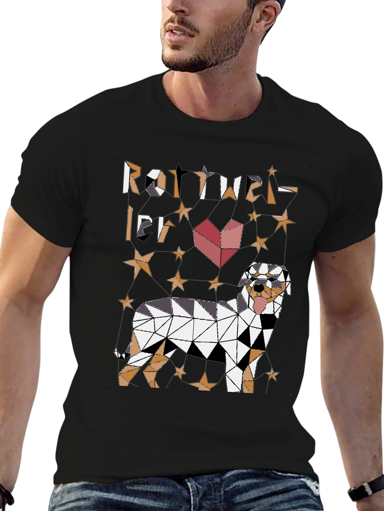 Geometric Rottweiler Dog Graphic Tee