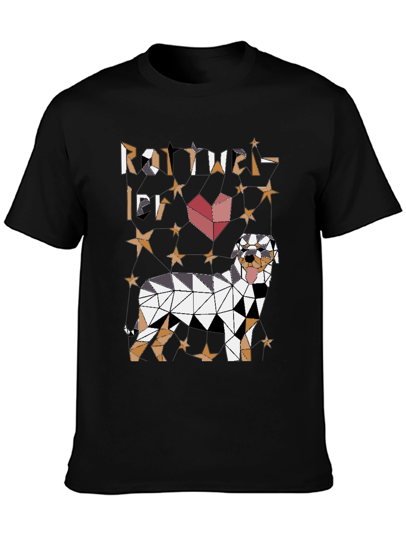Geometric Rottweiler Dog Graphic Tee