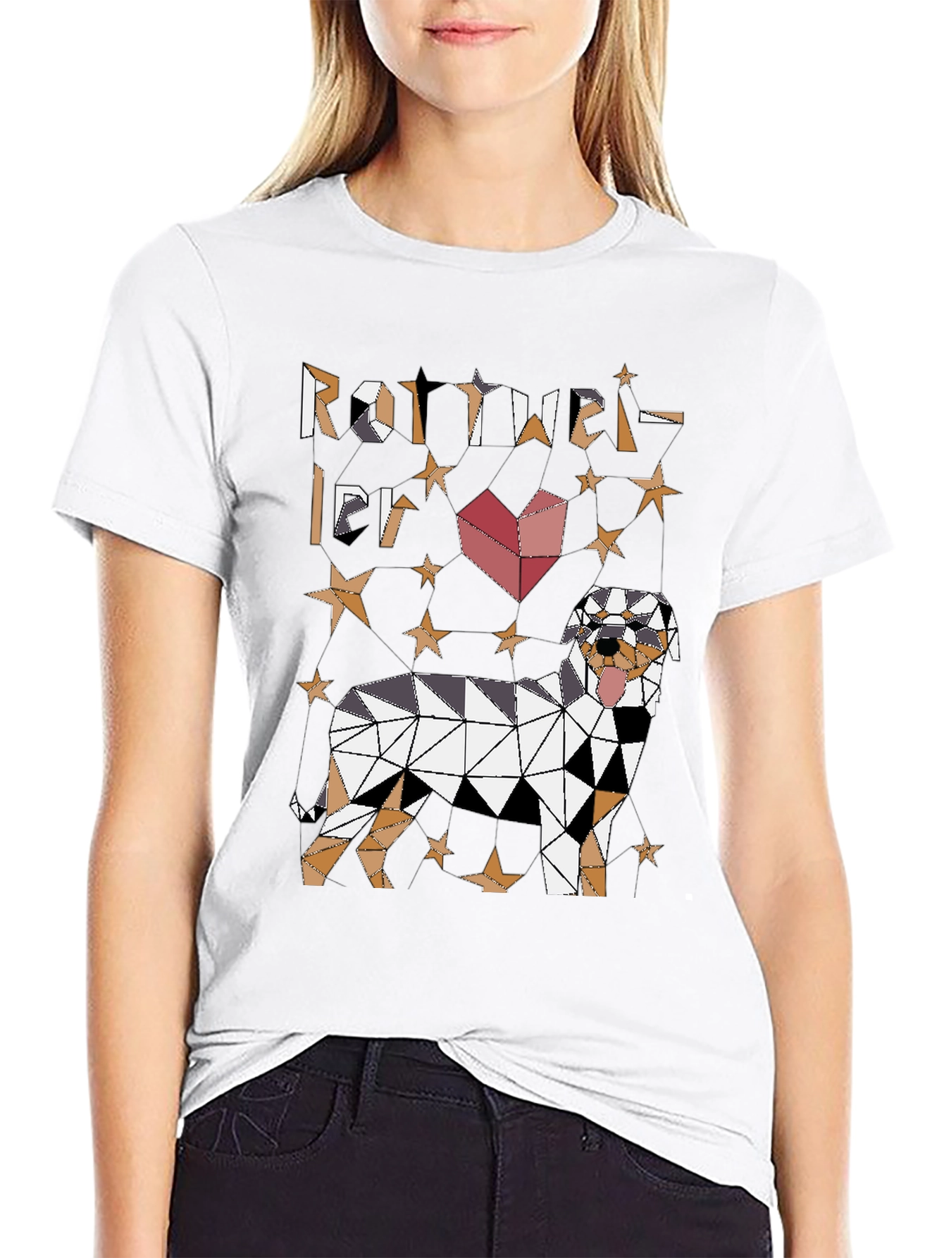 Geometric Rottweiler Dog Graphic Tee