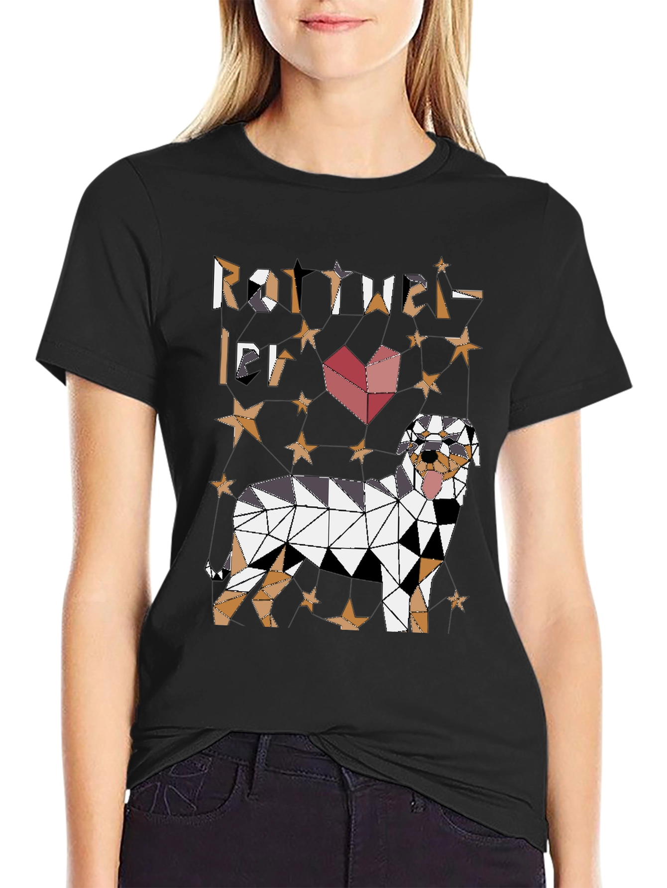 Geometric Rottweiler Dog Graphic Tee