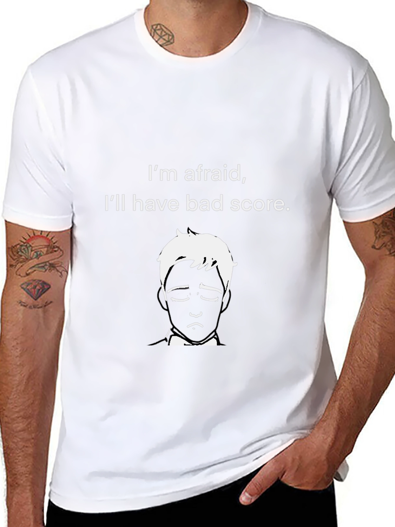 Afraid Bad Score Graphic Black T-Shirt