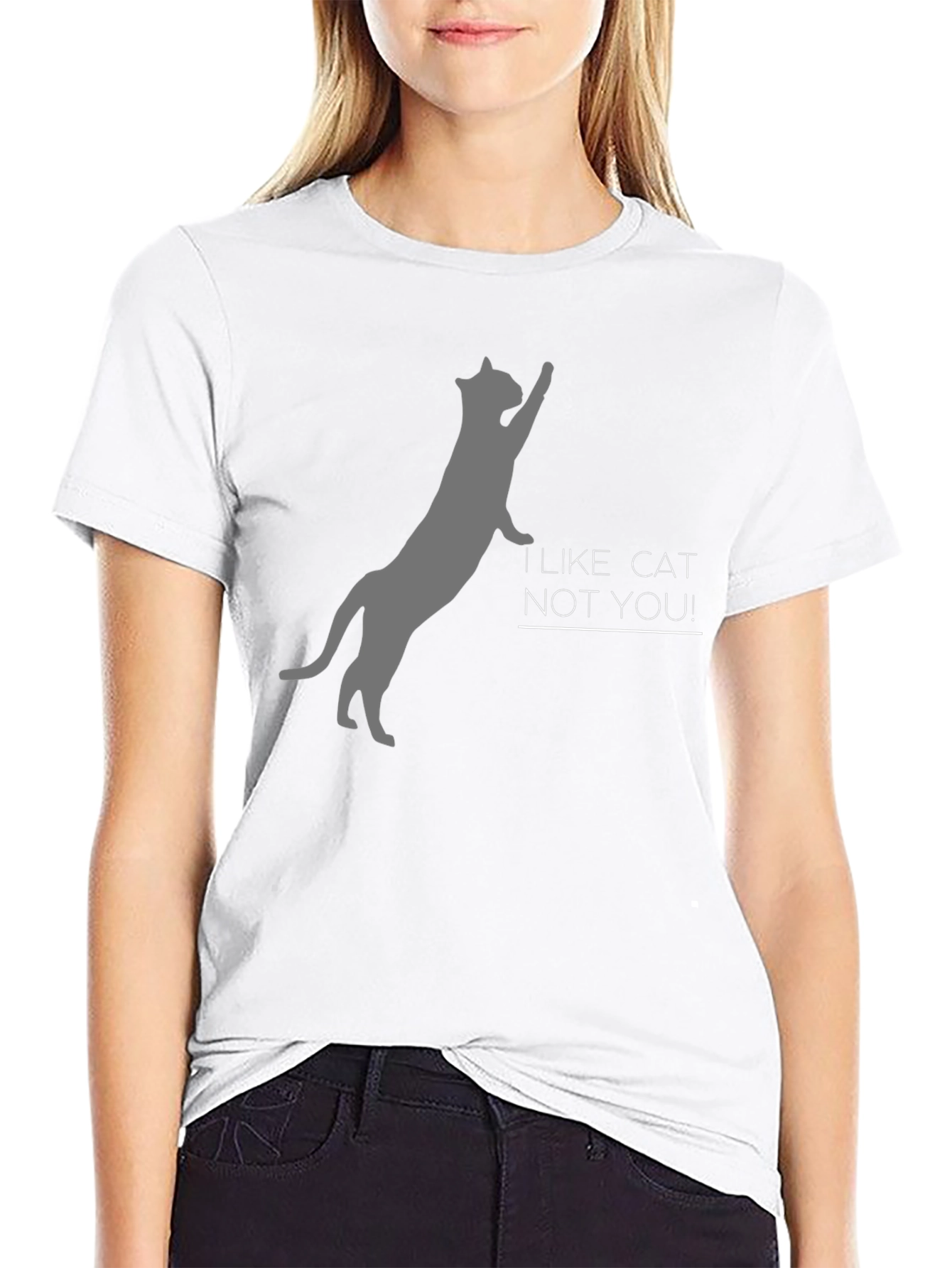 I Like Cat Not You! Black Tee