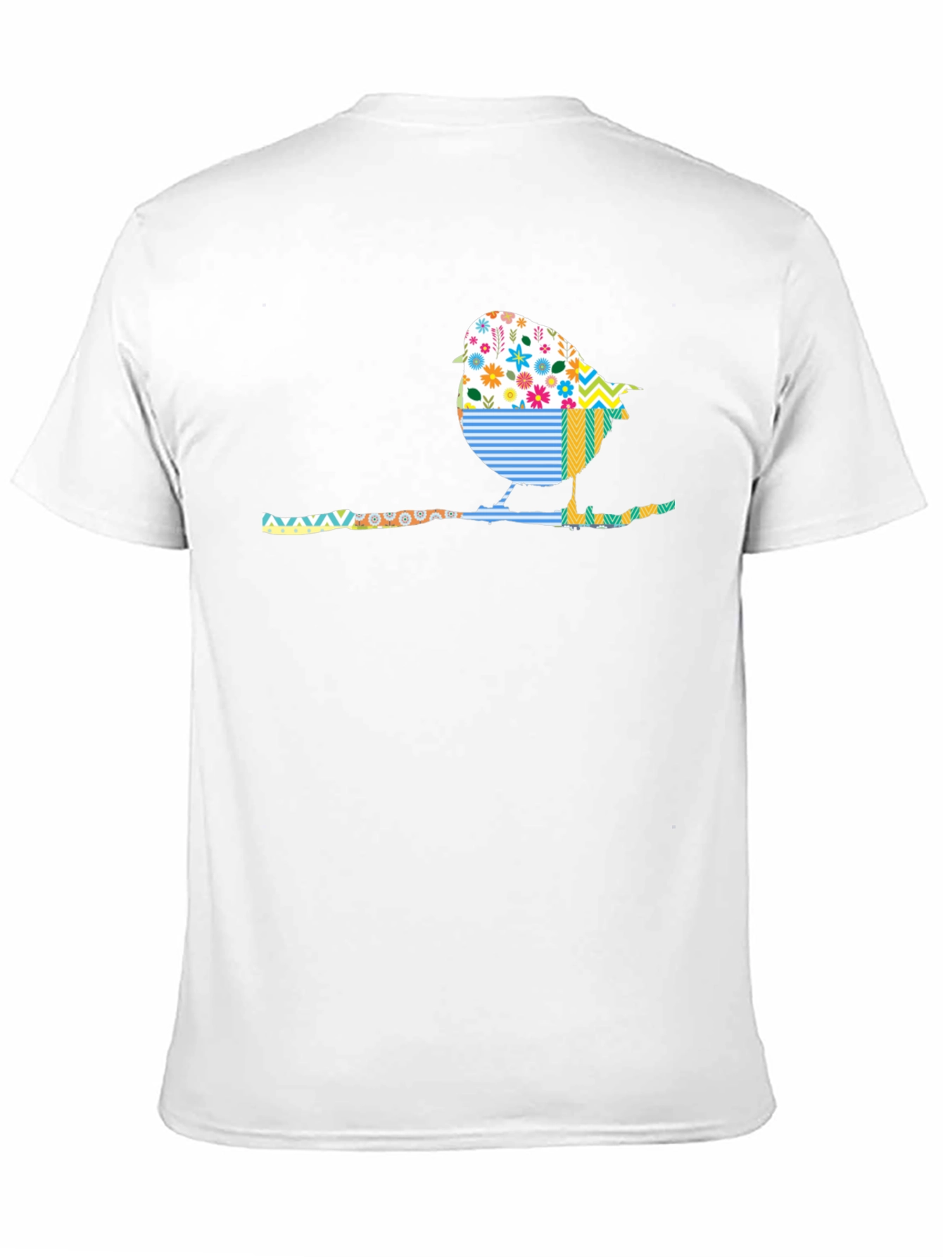 Whimsical Bird on Branch Graphic Tee