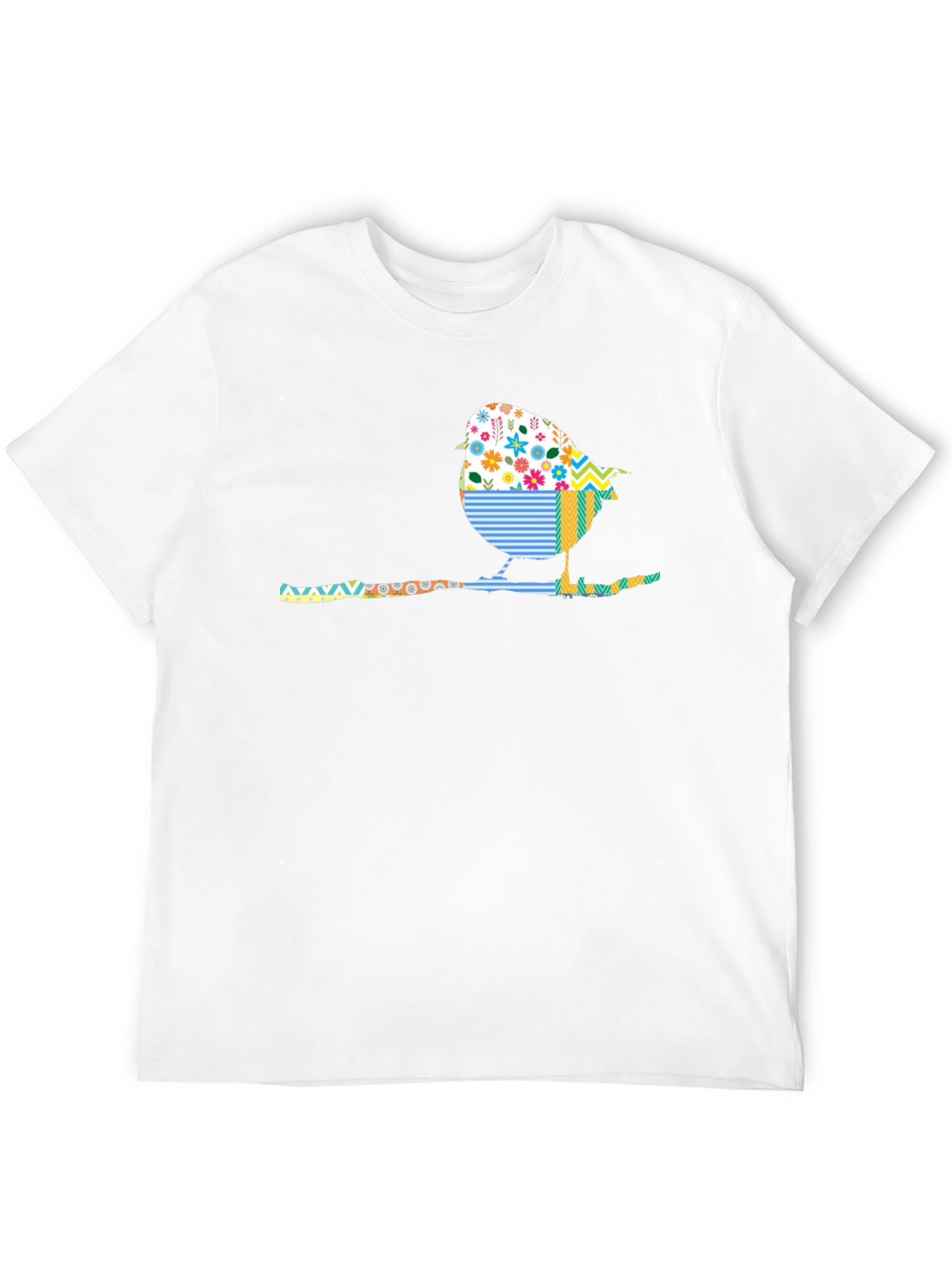 Whimsical Bird on Branch Graphic Tee