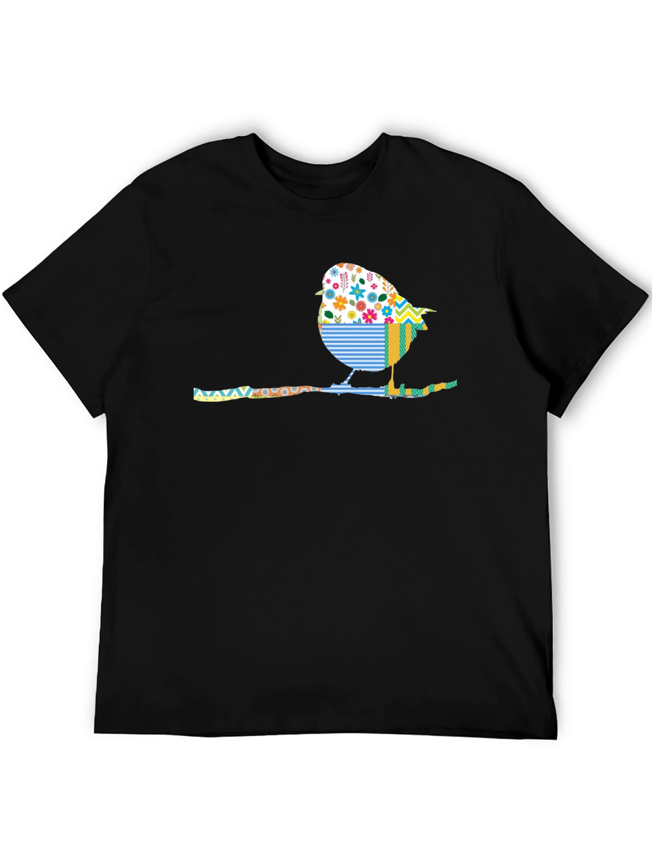 Whimsical Bird on Branch Graphic Tee
