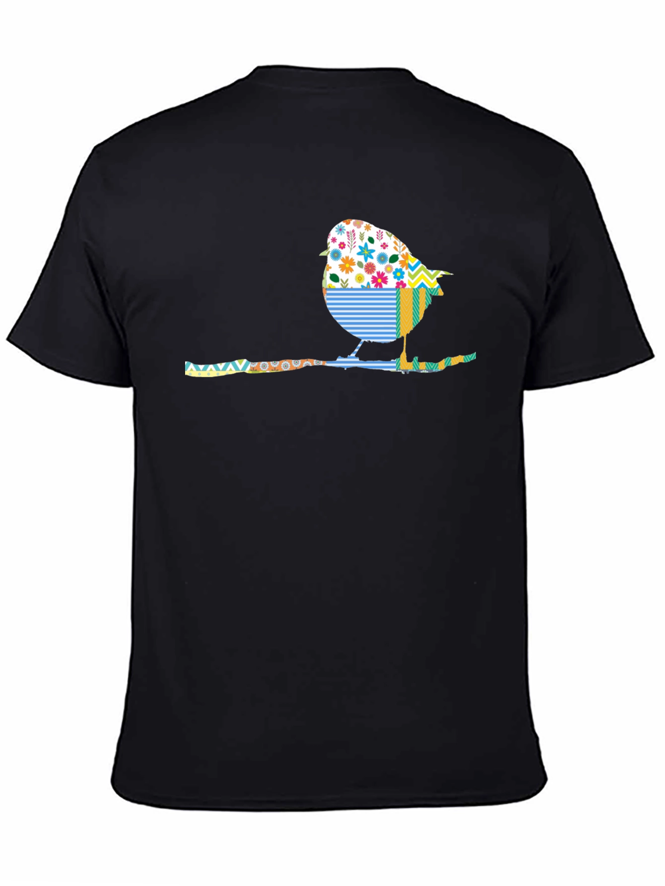 Whimsical Bird on Branch Graphic Tee