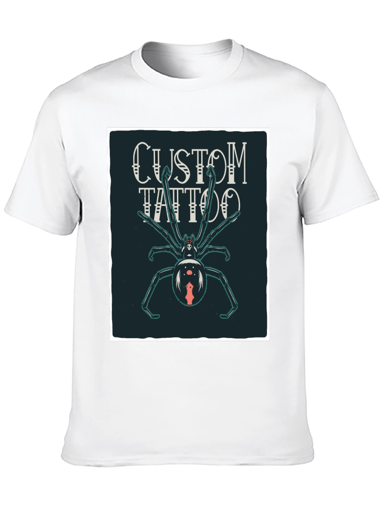 Custom Tattoo Spider Graphic Black T-Shirt