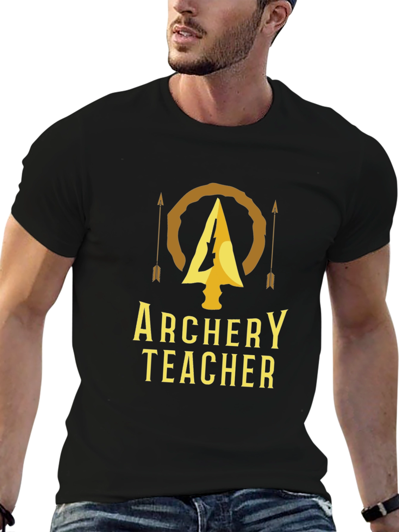Archery Teacher T-Shirt - Golden Arrow Design