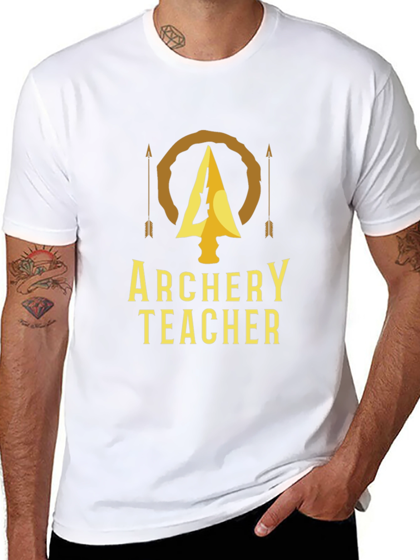 Archery Teacher T-Shirt - Golden Arrow Design