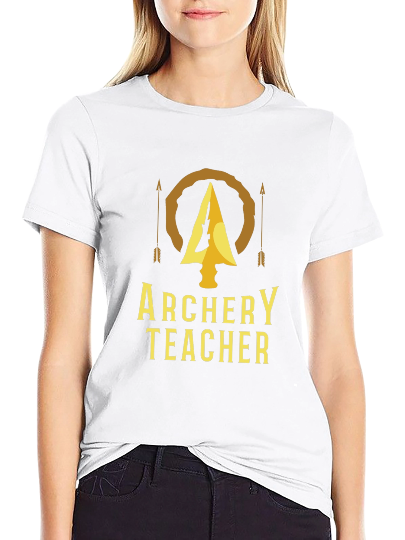 Archery Teacher T-Shirt - Golden Arrow Design