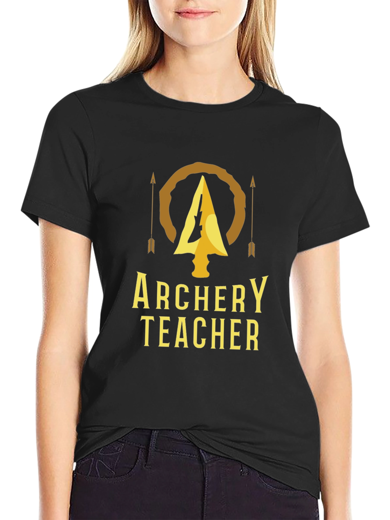 Archery Teacher T-Shirt - Golden Arrow Design