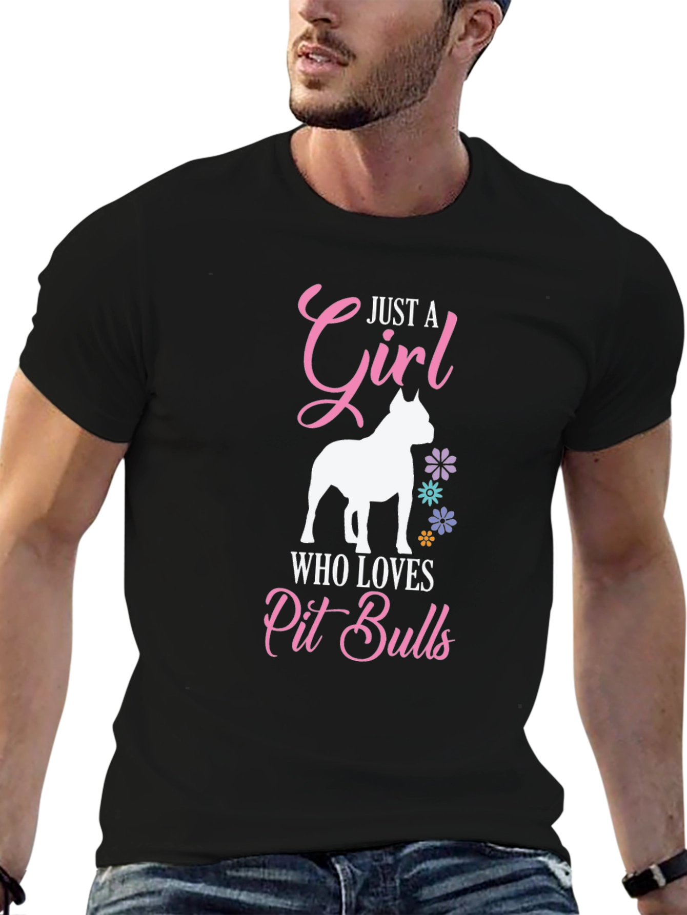 Just A Girl Who Loves Pit Bulls Graphic Tee