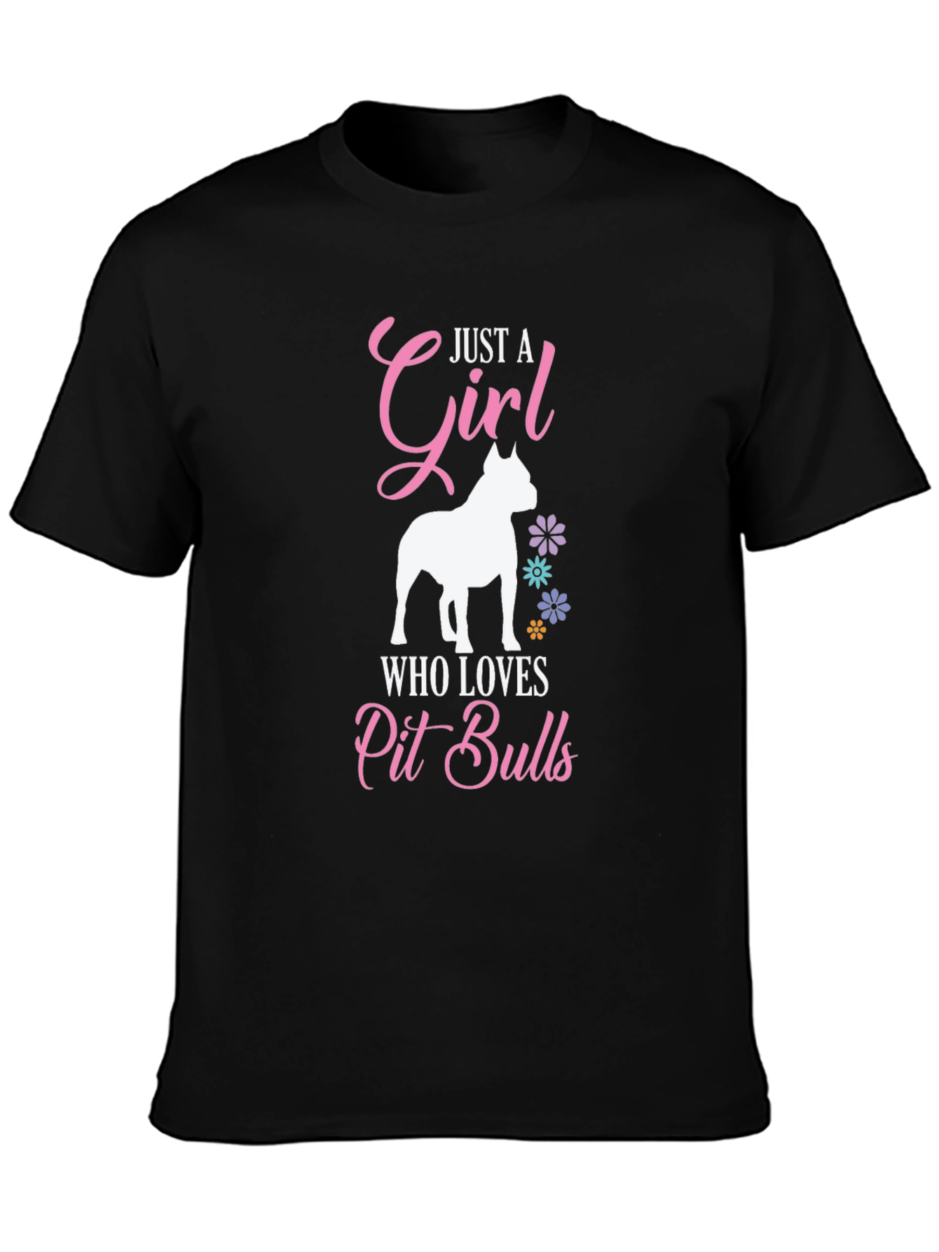 Just A Girl Who Loves Pit Bulls Graphic Tee