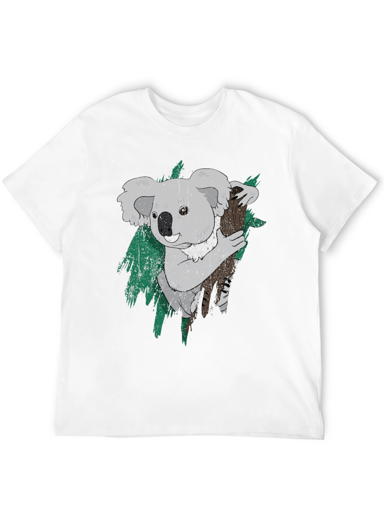Koala Bear Graphic Print Black T-Shirt