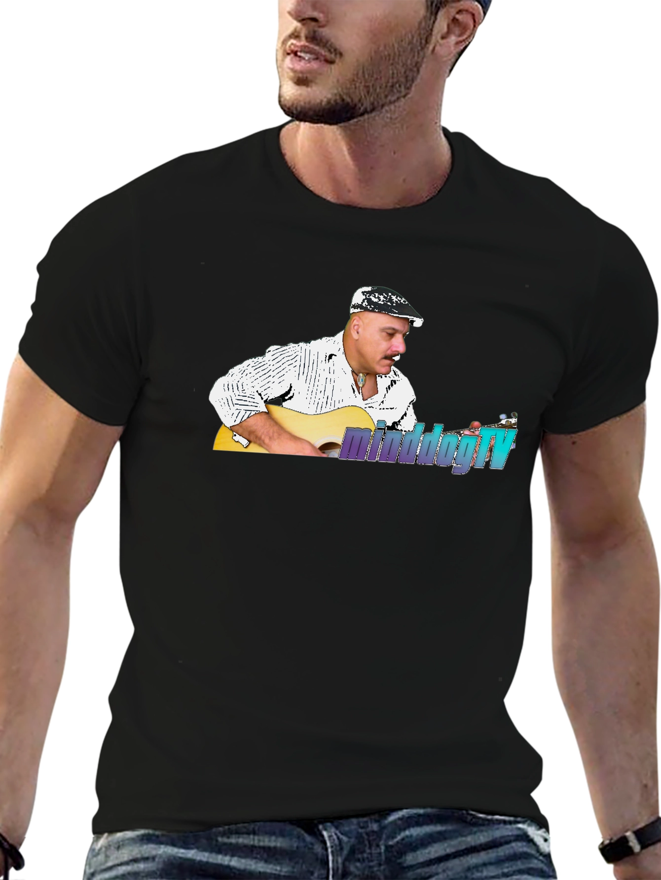 Minddogtv Guitarist Black T-Shirt