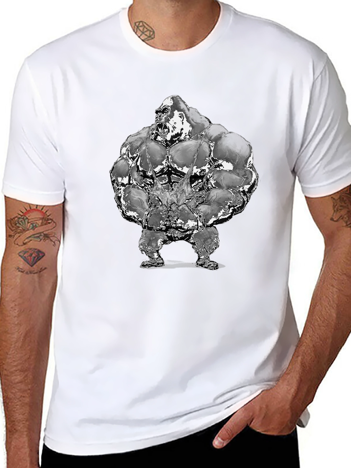 Gorilla Bodybuilder Graphic T-Shirt