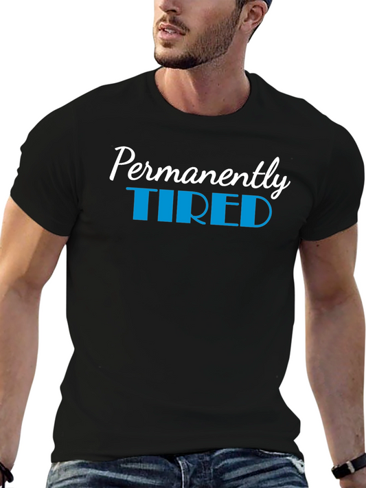 Permanently Tired Black Graphic T-Shirt