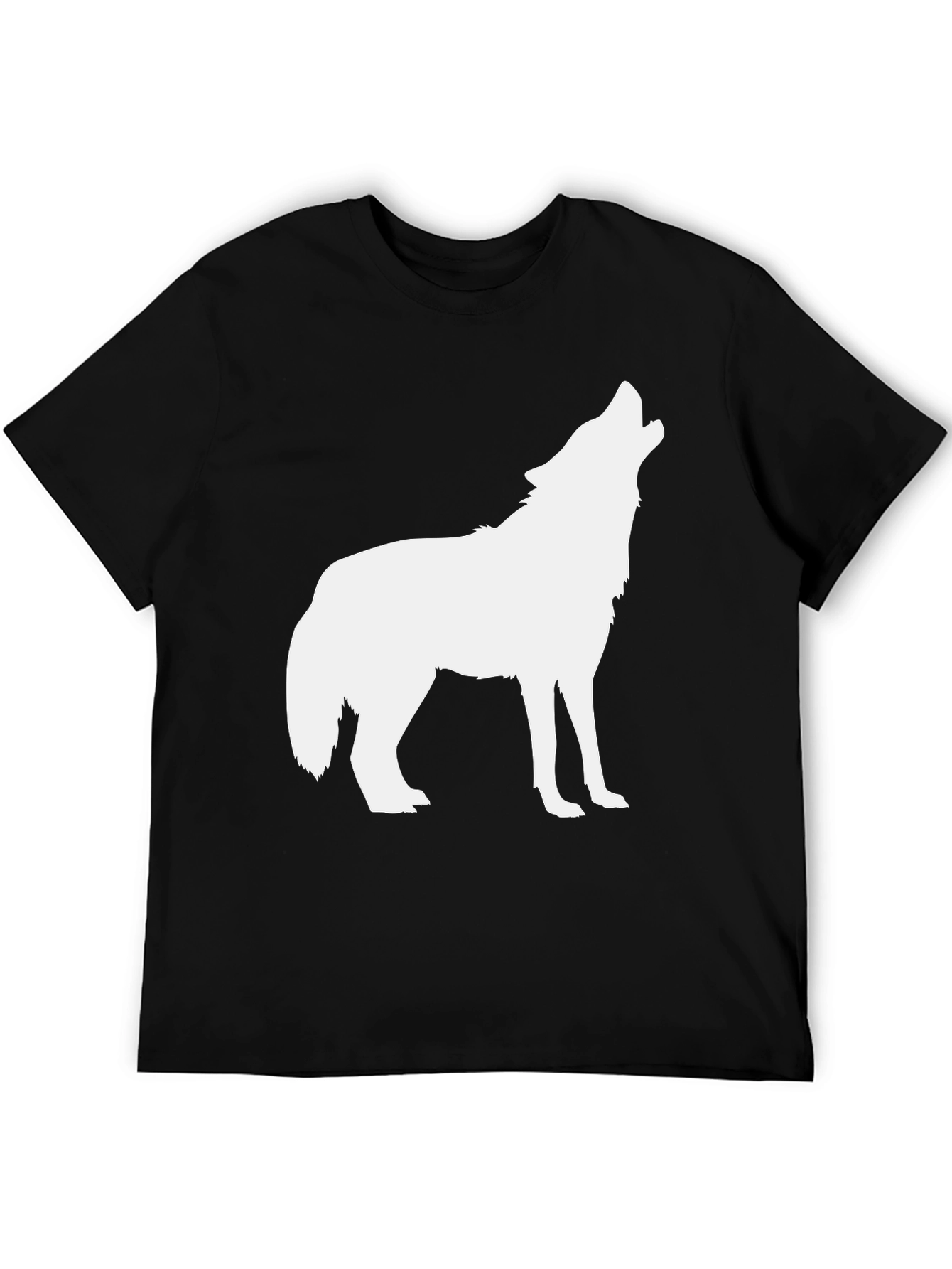 Mens Black Wolf Graphic Tee