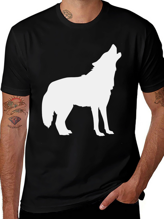 Mens Black Wolf Graphic Tee