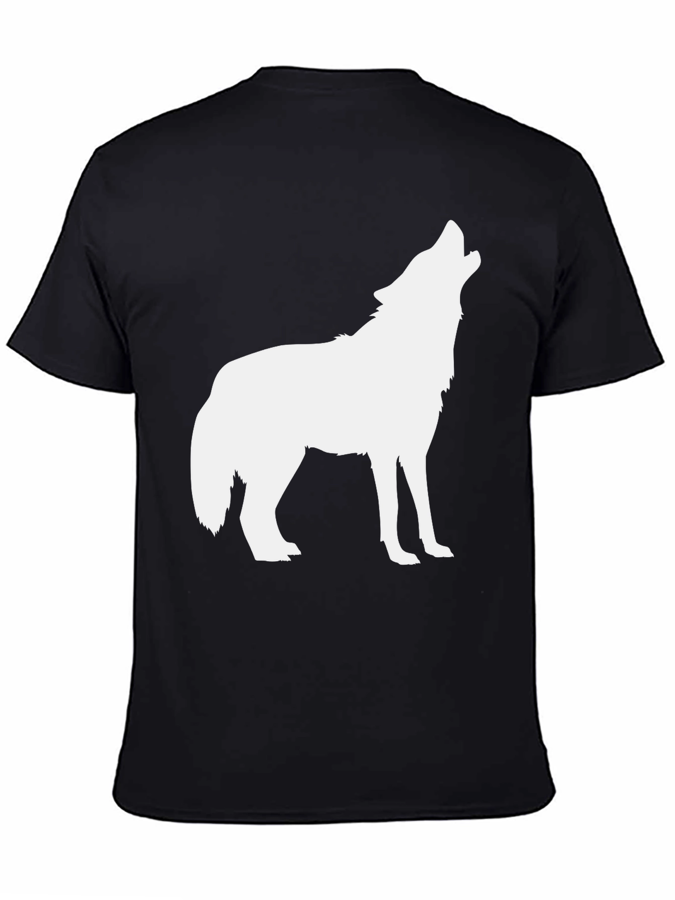 Mens Black Wolf Graphic Tee