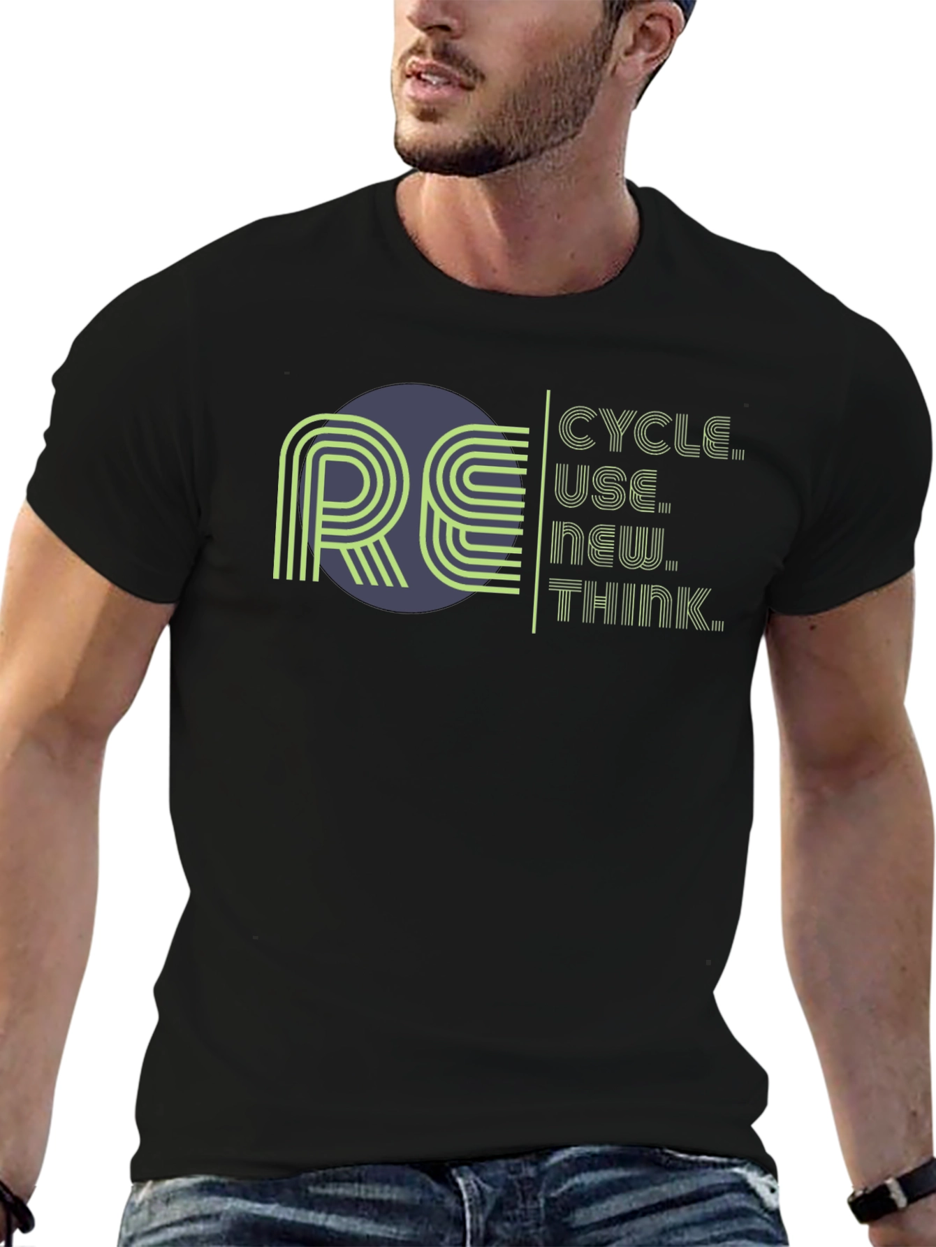 Eco-Friendly RE Graphic Black T-Shirt