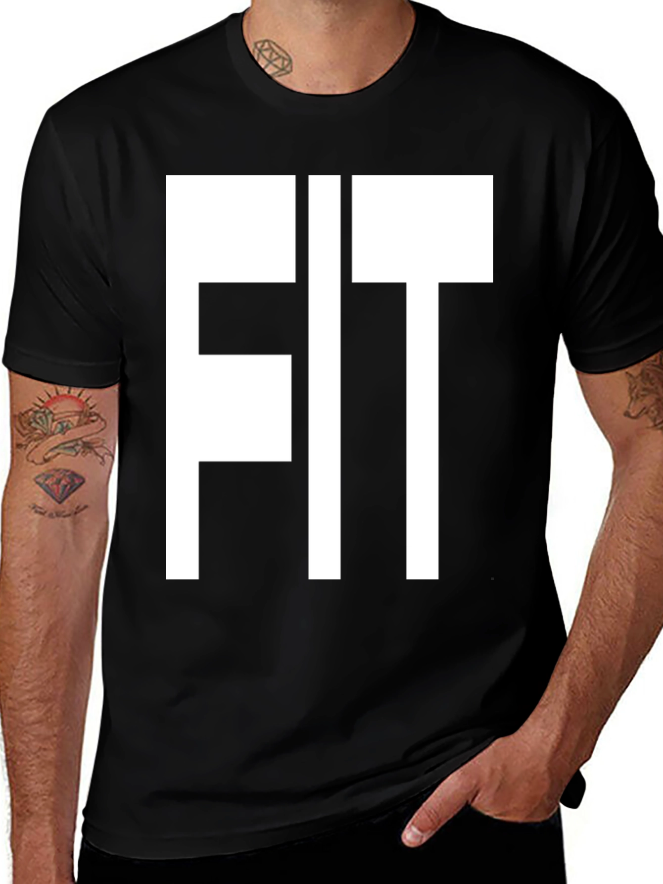 FIT Graphic Tee - Black Cotton T-Shirt