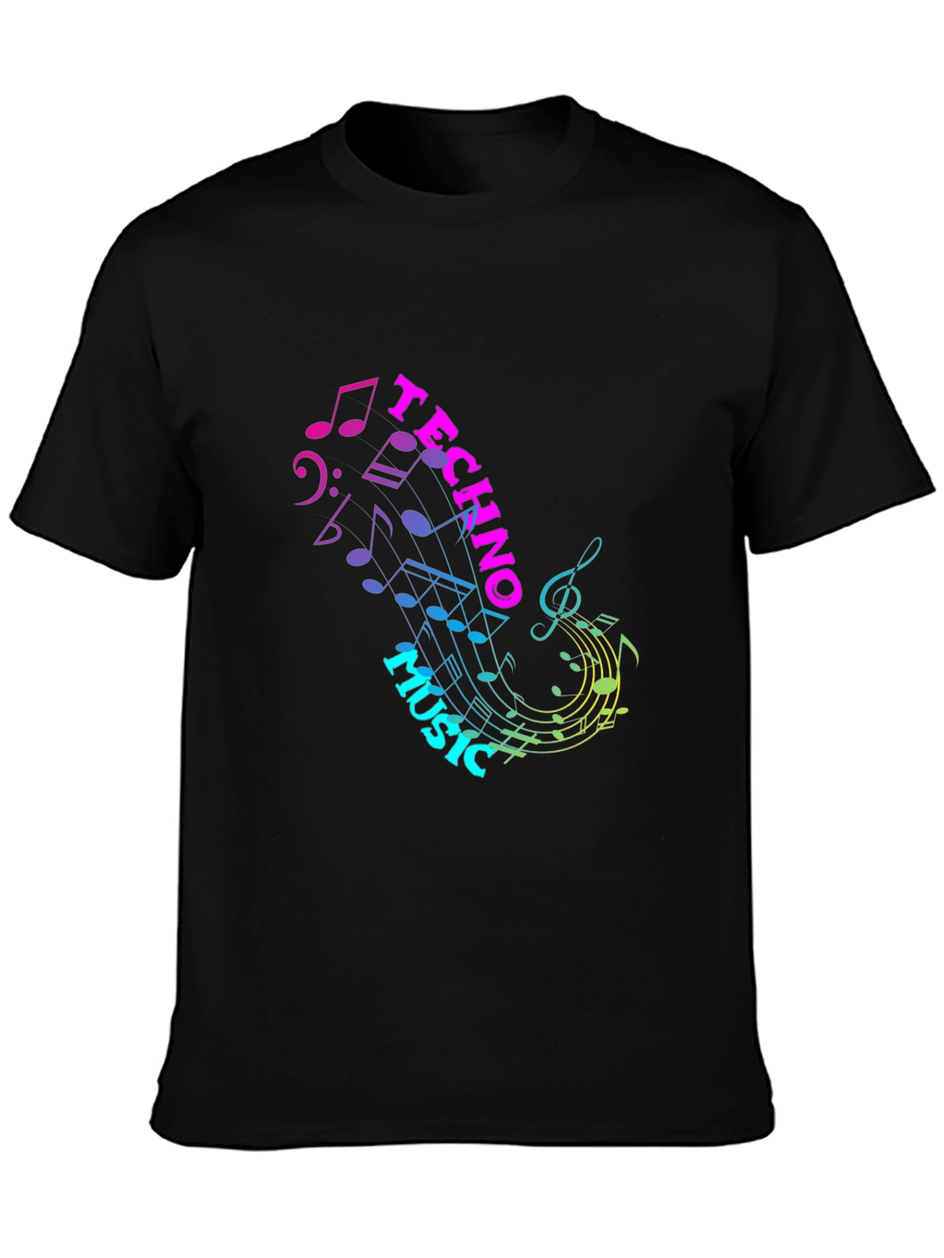 Techno Music Graphic T-Shirt - Stylish Black Tee