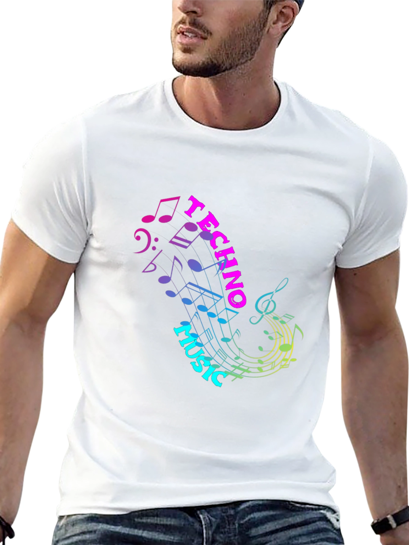 Techno Music Graphic T-Shirt - Stylish Black Tee