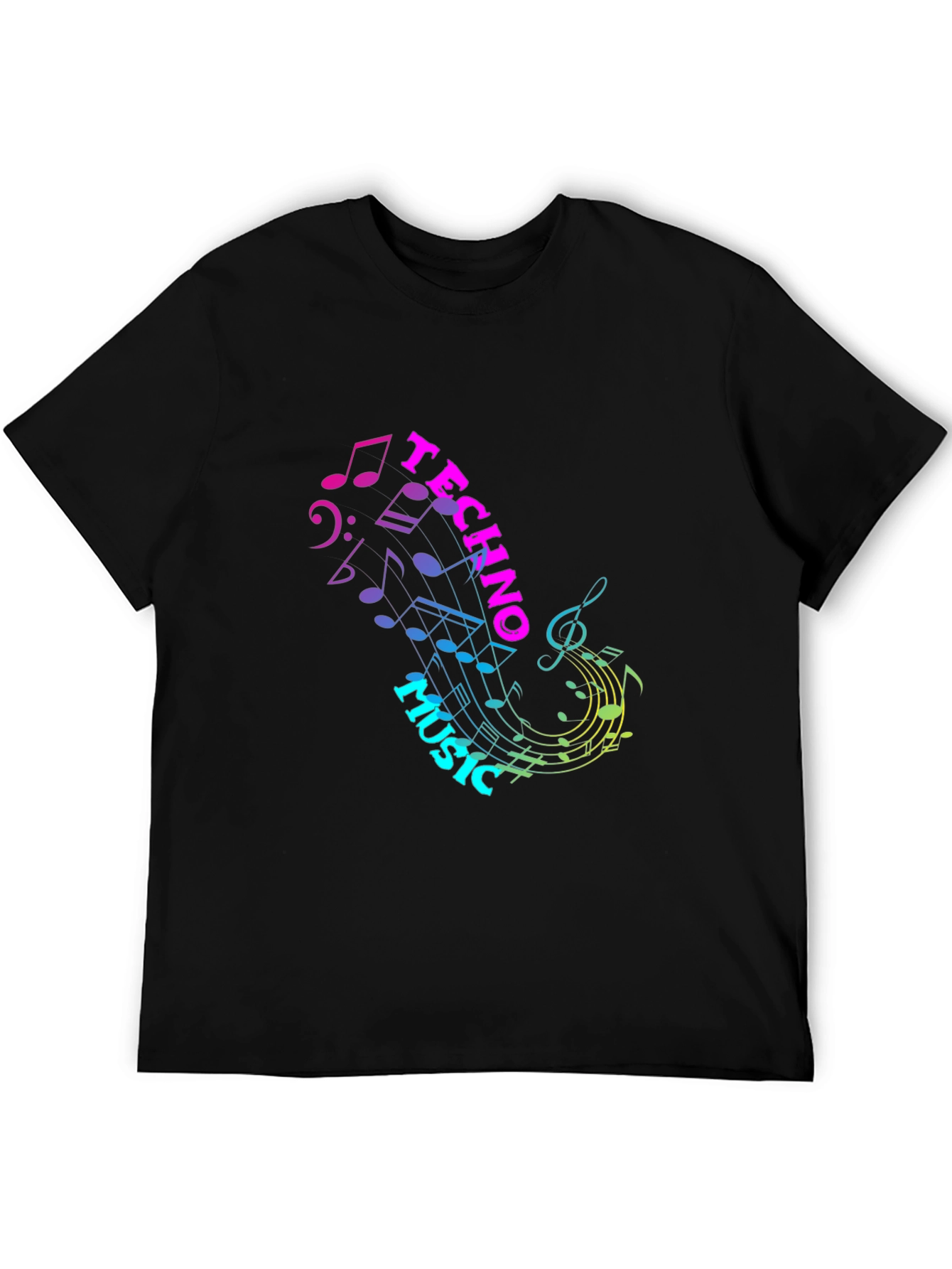 Techno Music Graphic T-Shirt - Stylish Black Tee