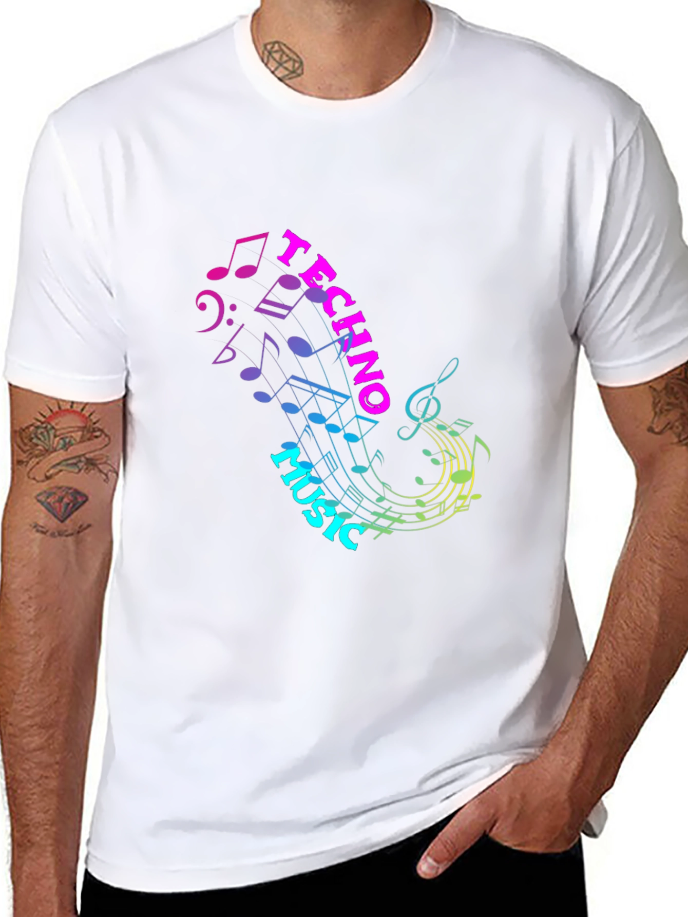 Techno Music Graphic T-Shirt - Stylish Black Tee