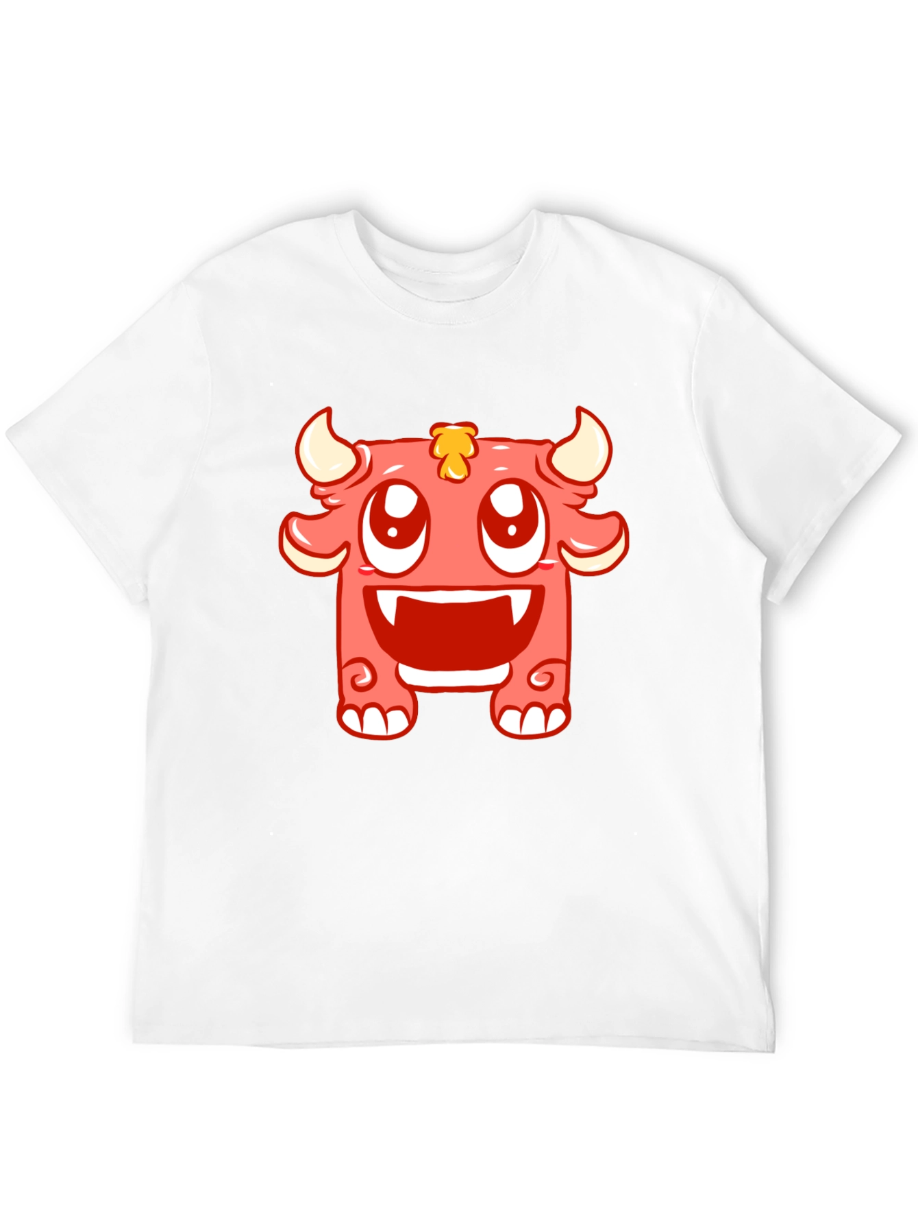 Cute Monster Graphic Tee - Black Cotton T-Shirt