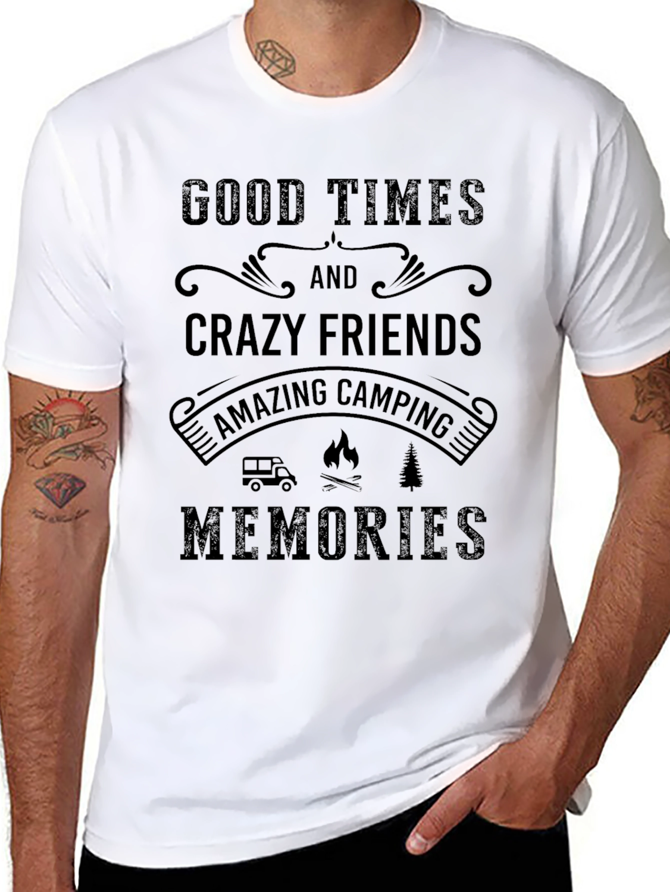 Good Times & Crazy Friends Camping T-Shirt
