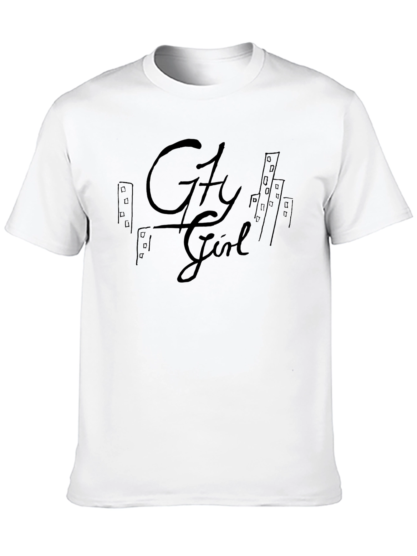City Girl Graphic Tee - Sleek Black Urban Style