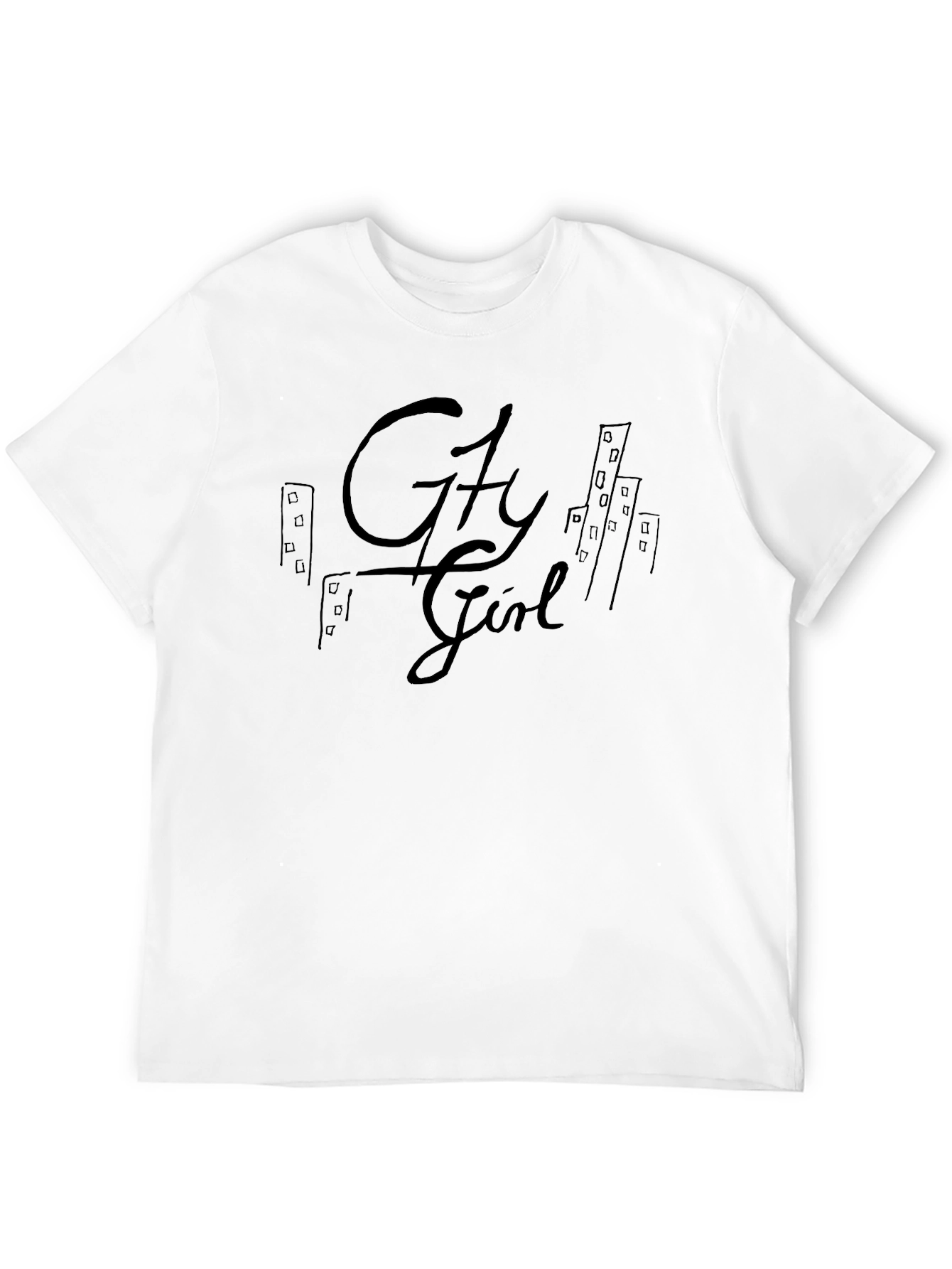 City Girl Graphic Tee - Sleek Black Urban Style