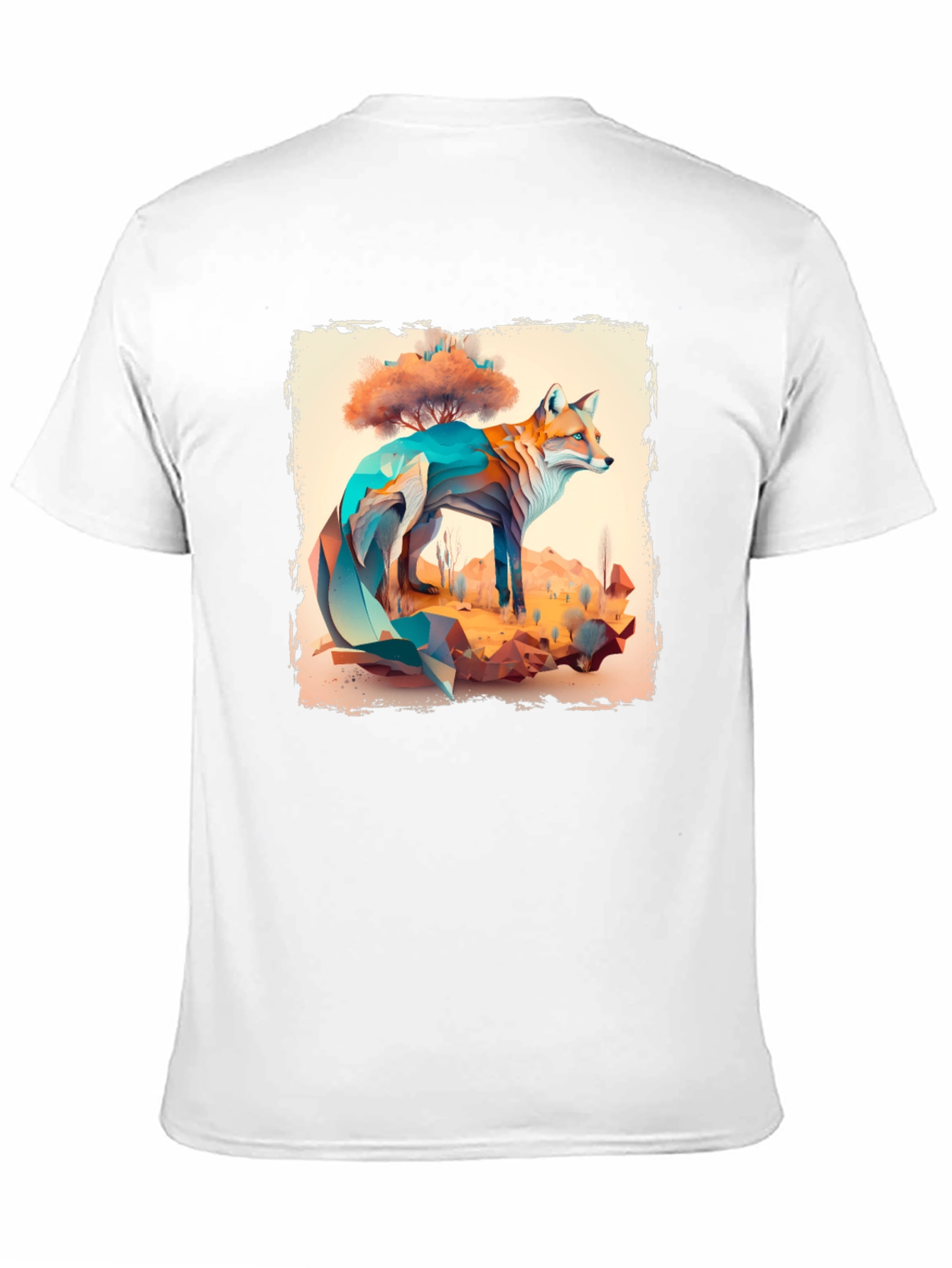 Geometric Fox Graphic T-Shirt - Unique Animal Design