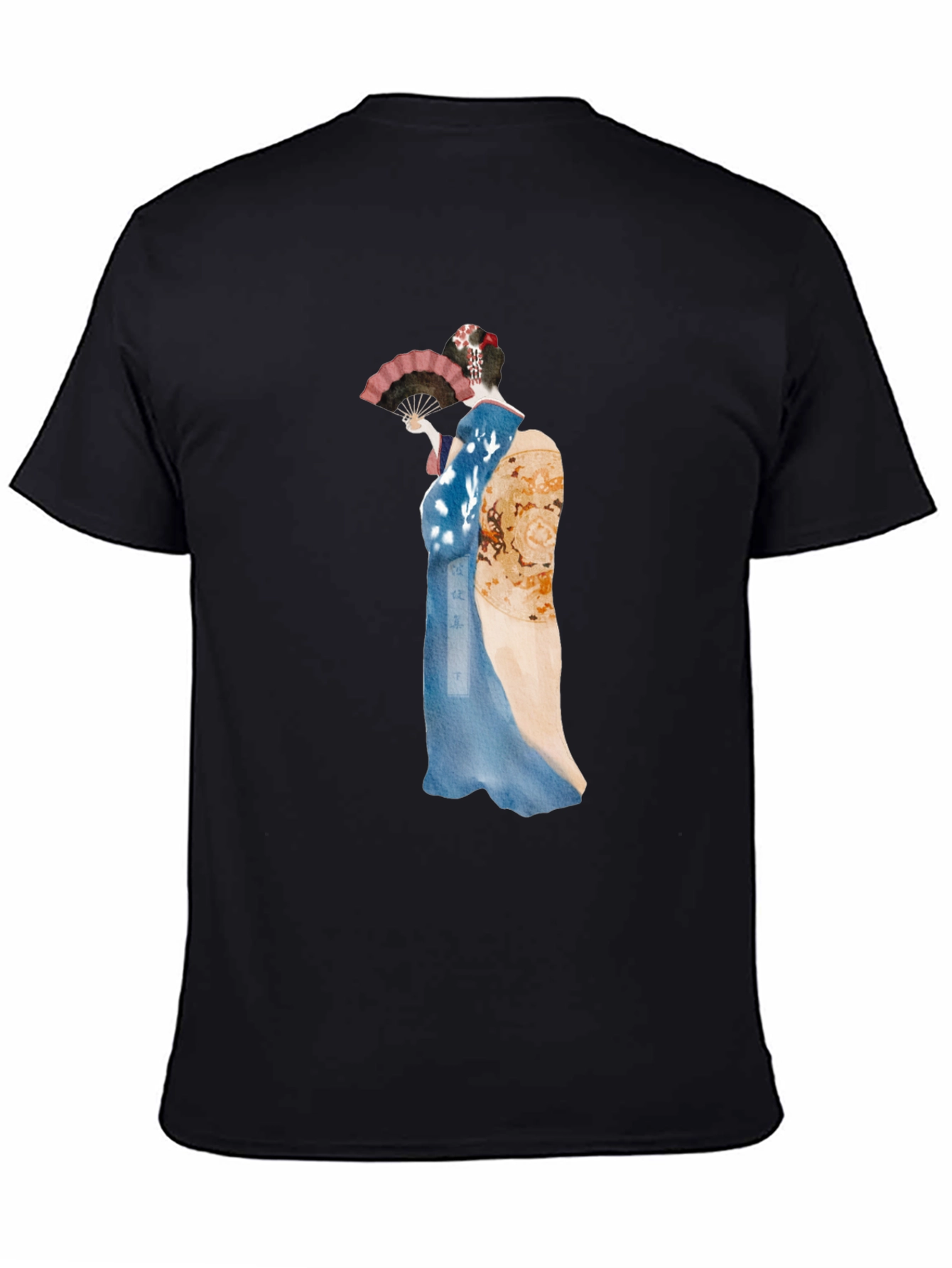 Geisha Graphic Tee - Black Cotton T-Shirt