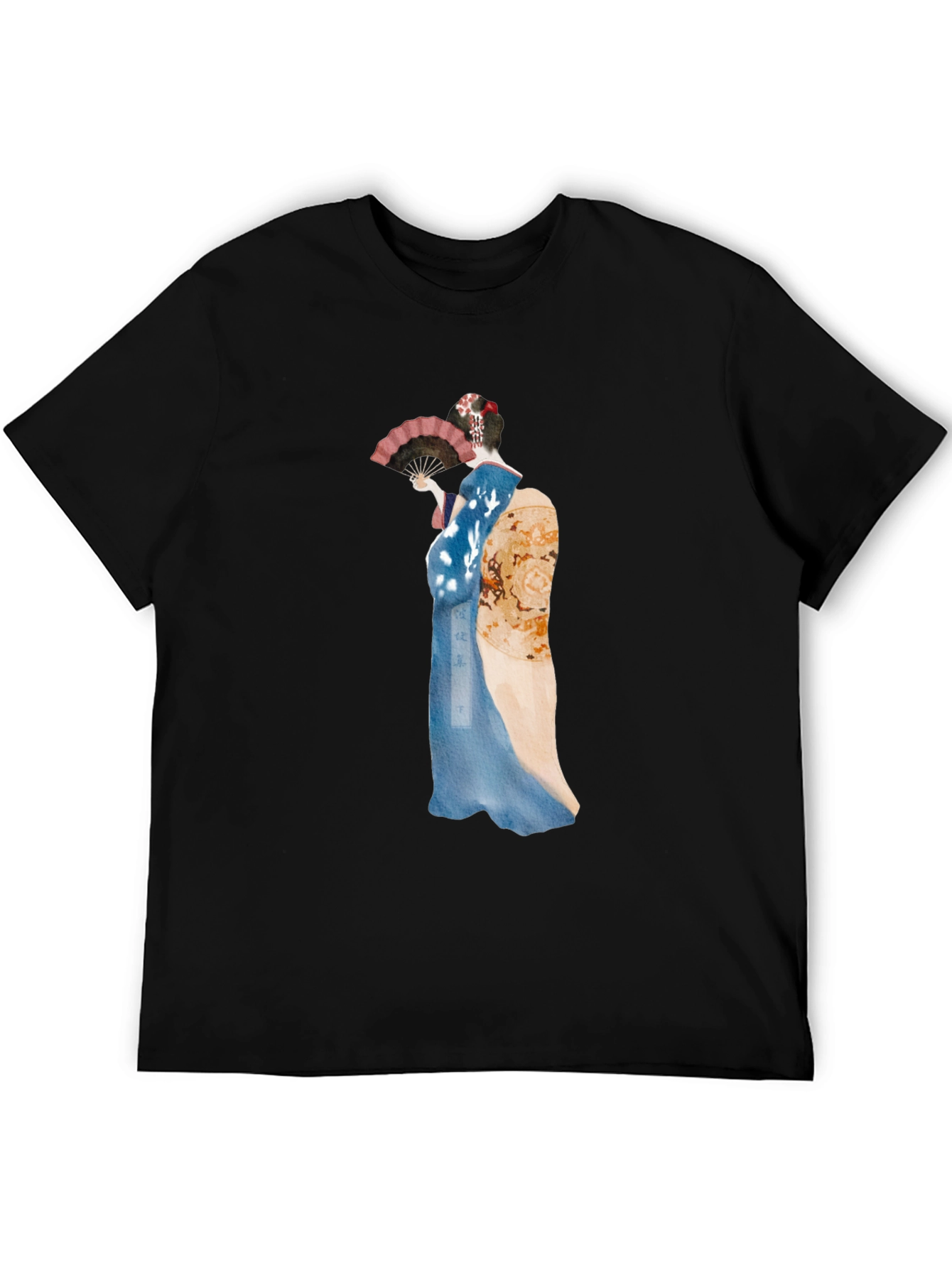Geisha Graphic Tee - Black Cotton T-Shirt