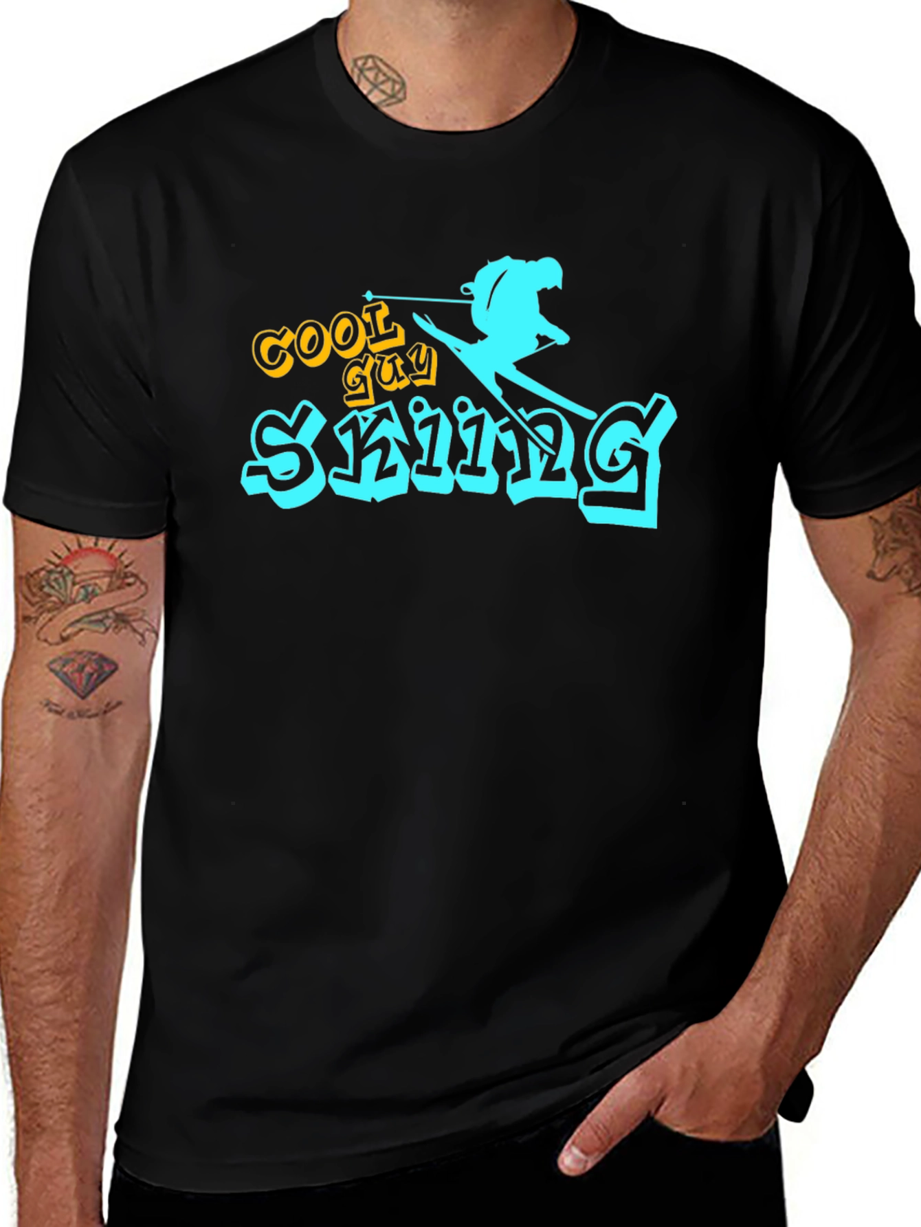 Cool Guy Skiing Graphic Tee