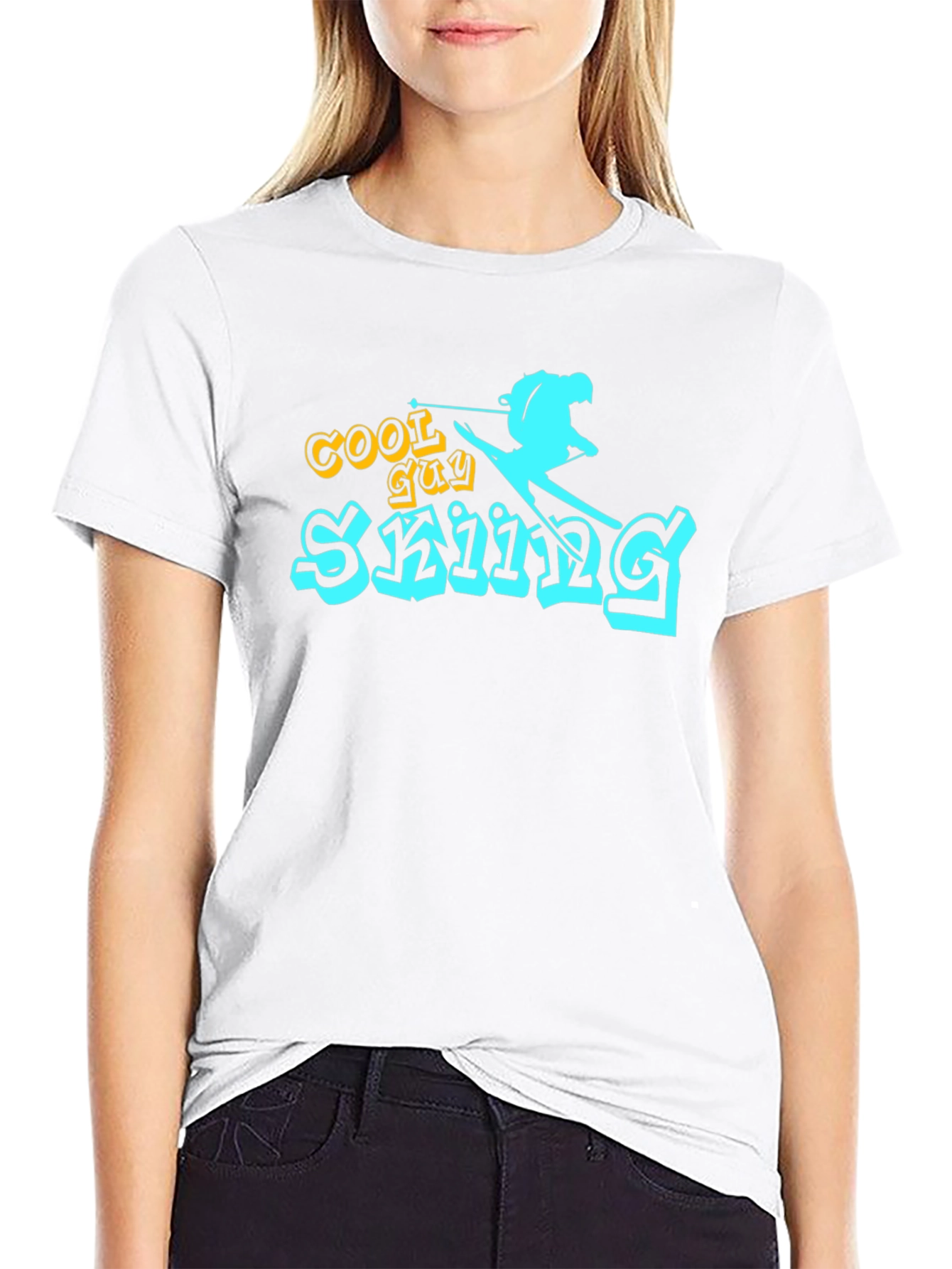 Cool Guy Skiing Graphic Tee