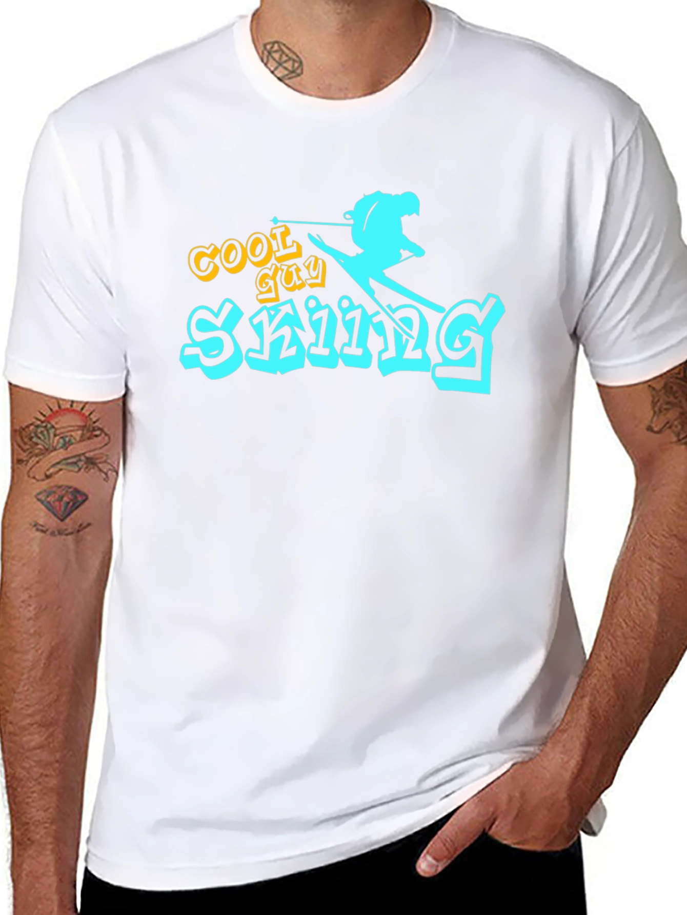 Cool Guy Skiing Graphic Tee