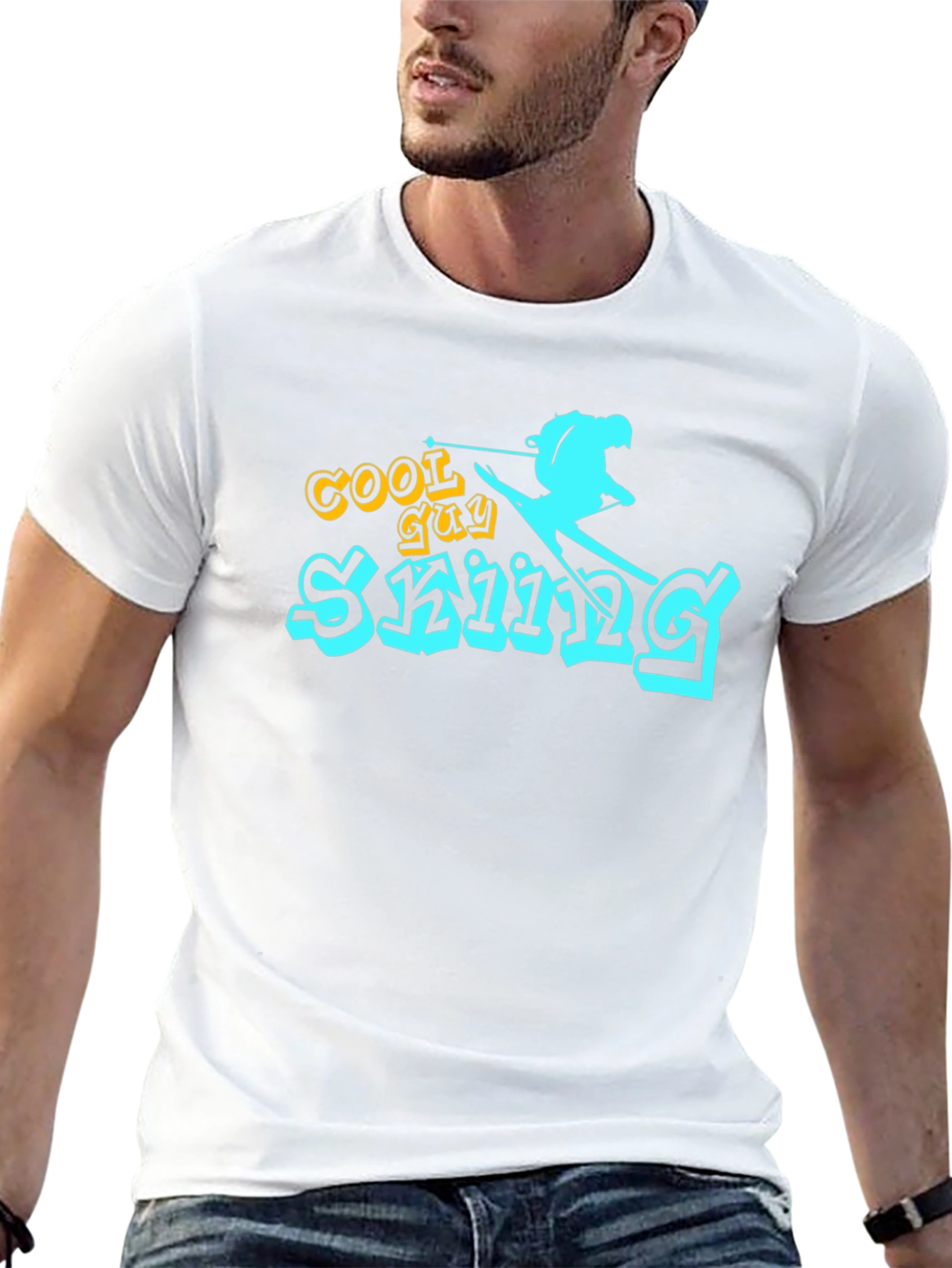 Cool Guy Skiing Graphic Tee